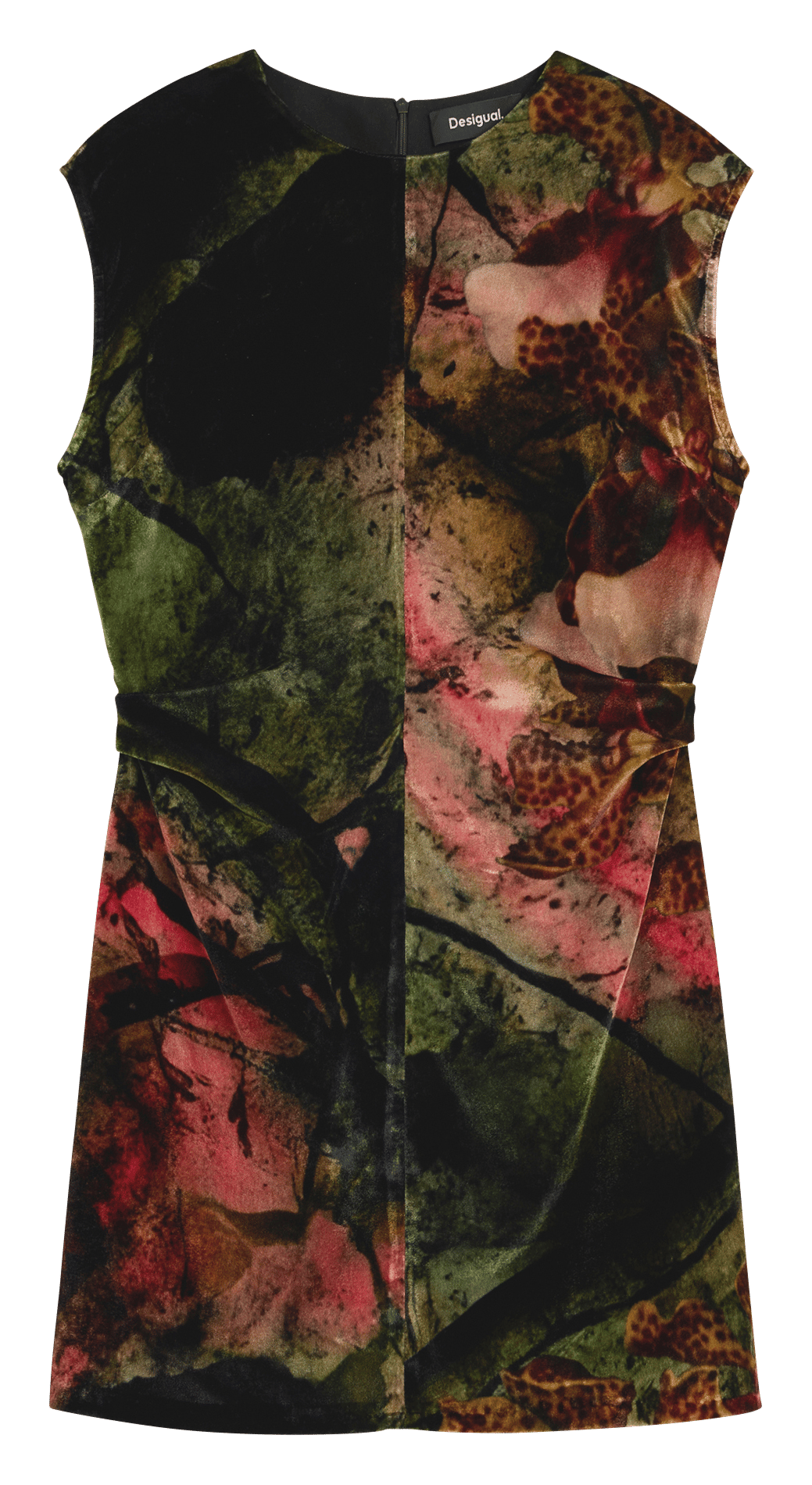 Short round-neck patterned dress DESIGUAL Red