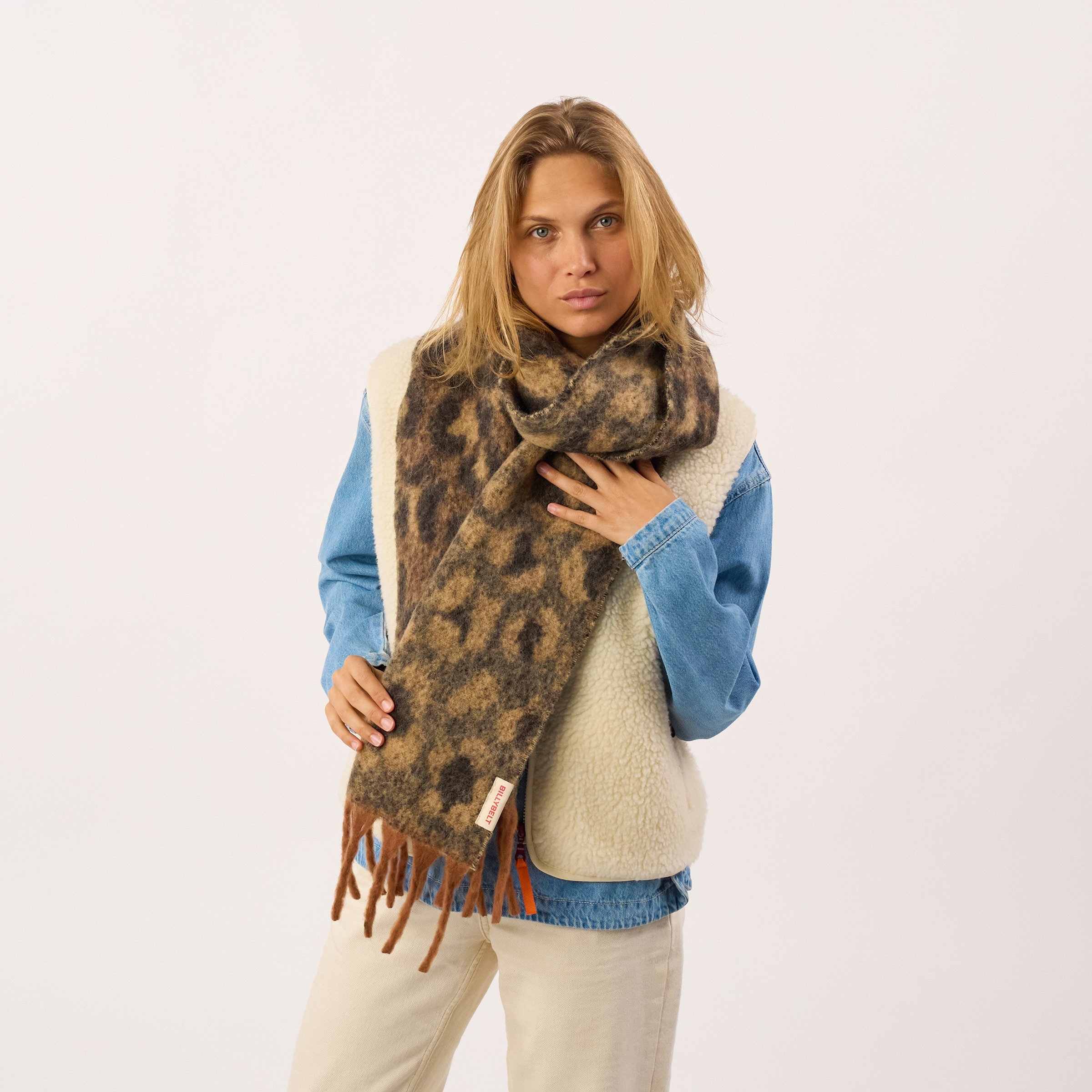 Regular wool scarf BILLYBELT Brown