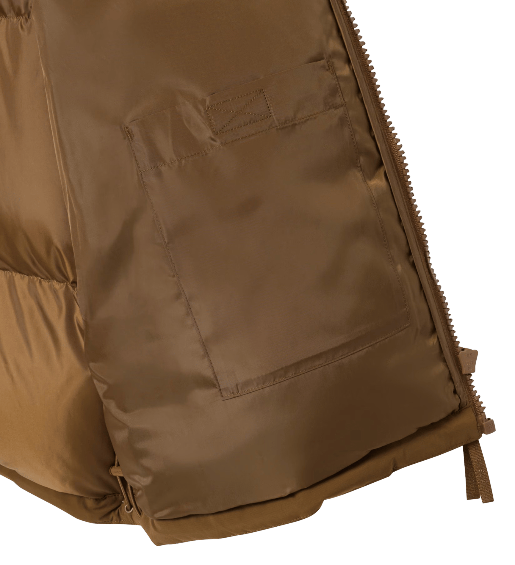 Straight quilted jacket with high collar and water-repellent hood LACOSTE Brown