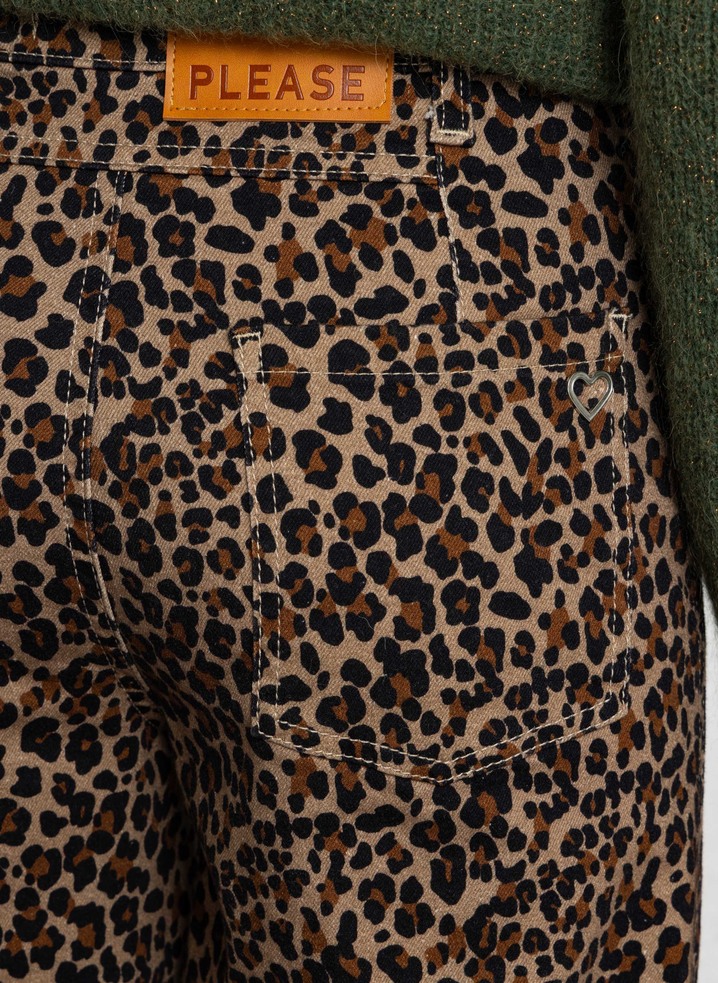 Balloon trousers in a cotton-blend print PLEASE Beige
