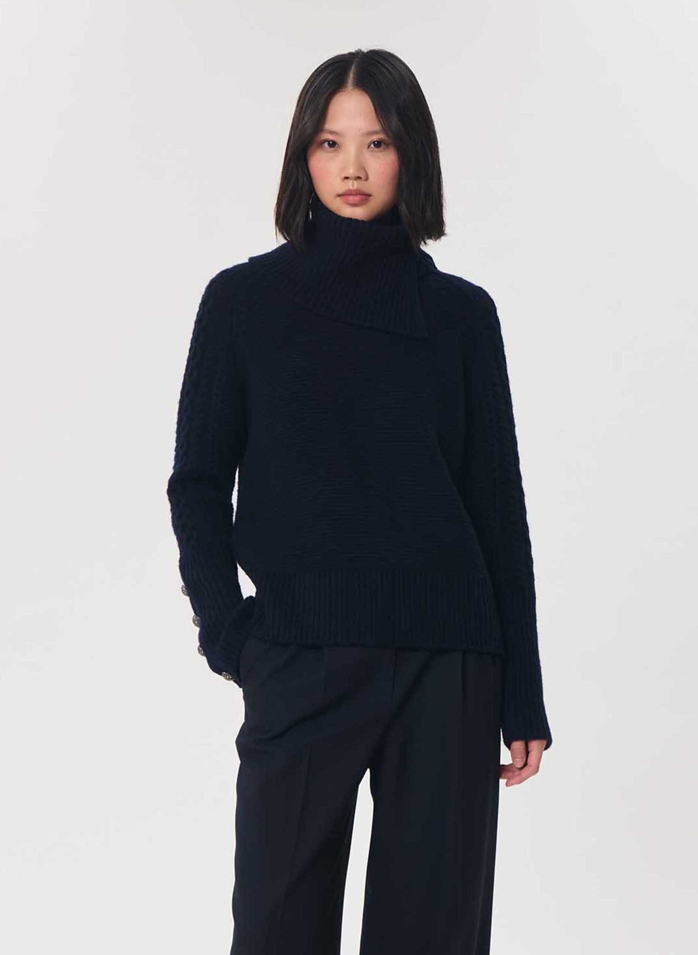 Straight round-neck wool jumper TARA JARMON