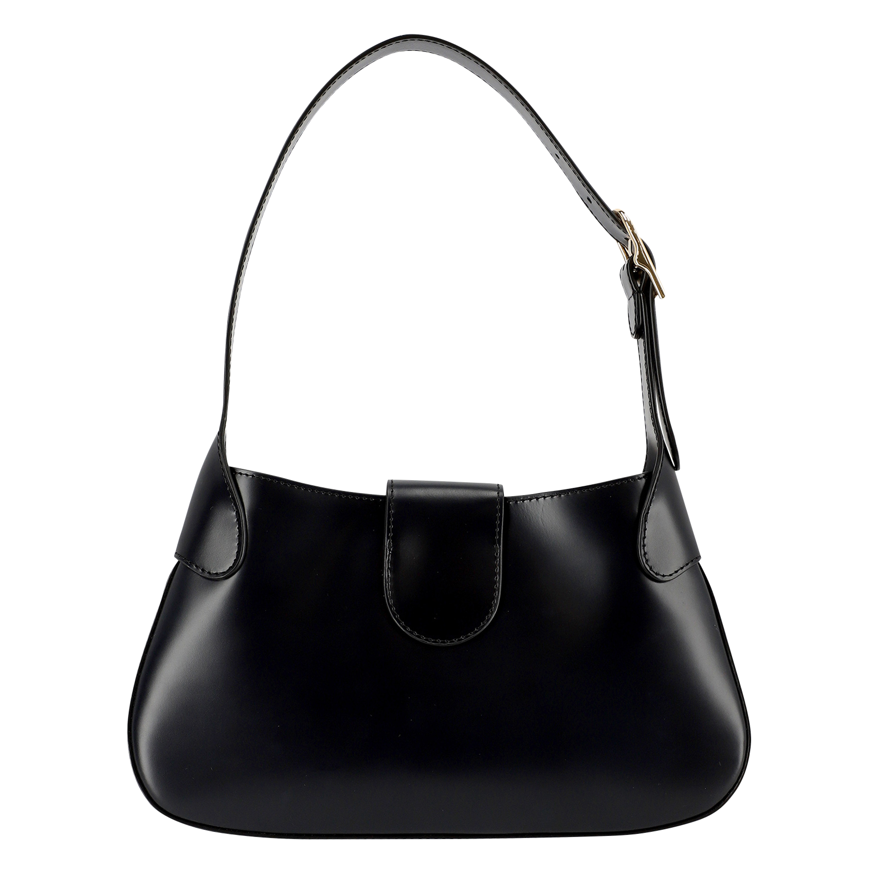Smooth leather baguette bag SANDRO Black