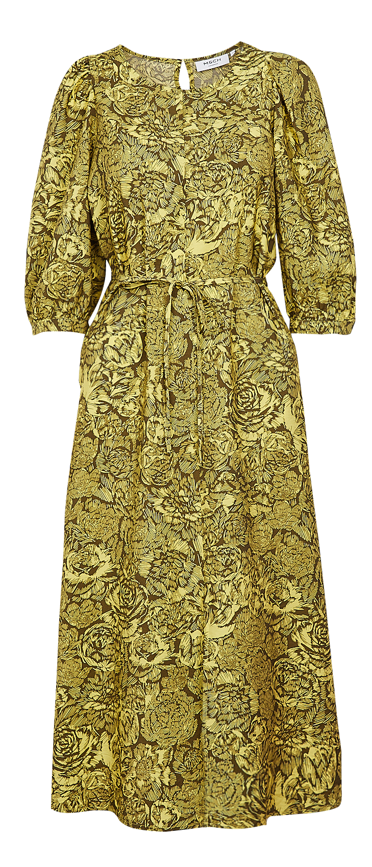 Robe midi col rond à imprimé  MOSS COPENHAGEN