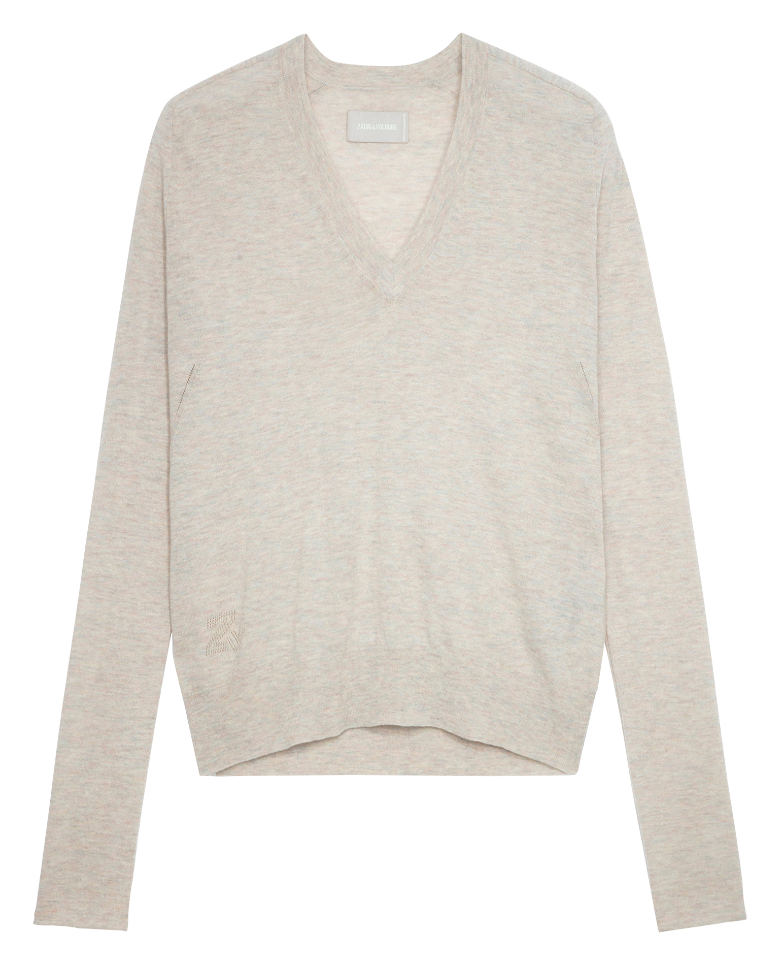 Pull col V en cachemire ZADIG&VOLTAIRE Beige