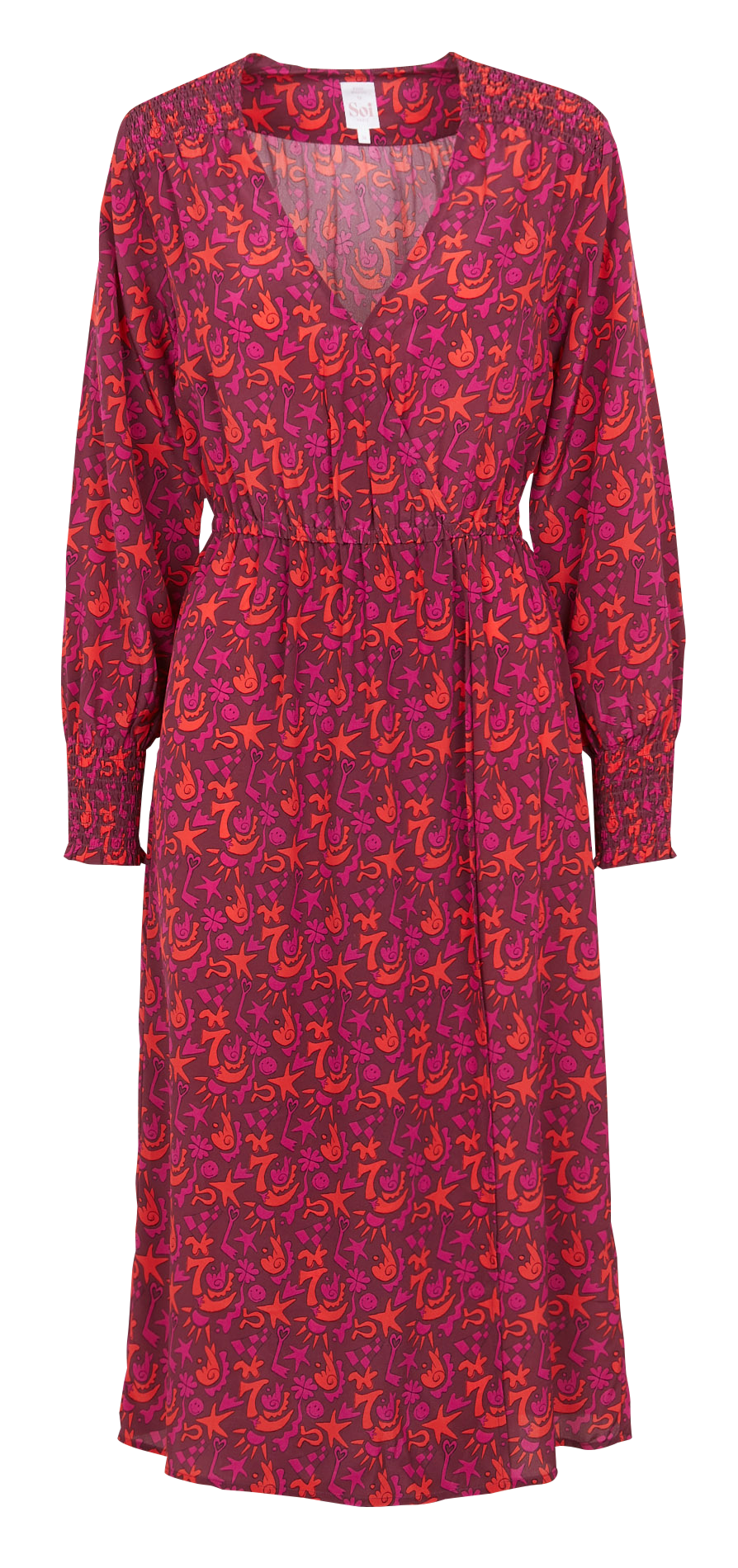 Robe longue col V en soie SOI PARIS Rose