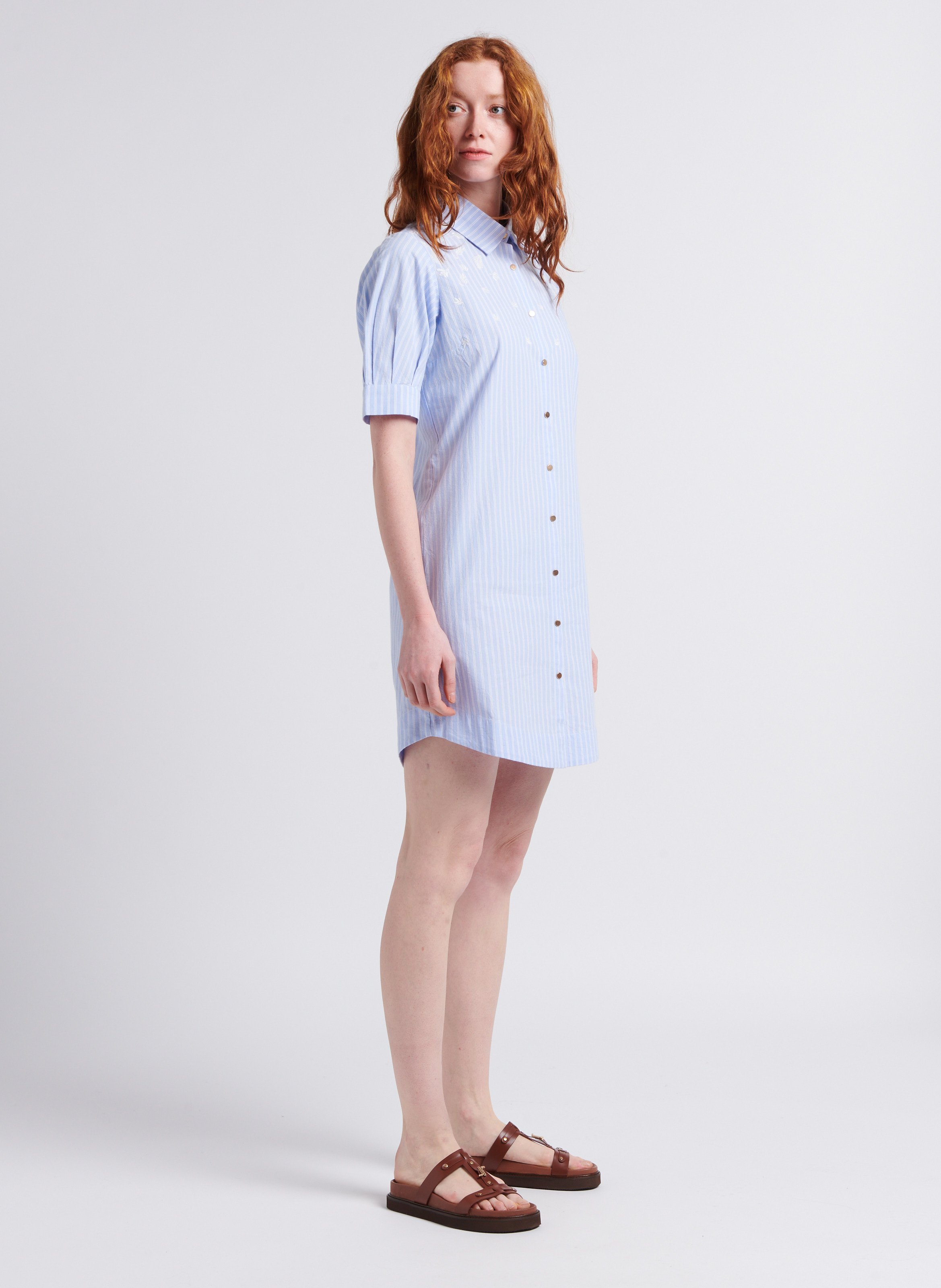 Gladde, leren, platte sandalen JONAK Bruin