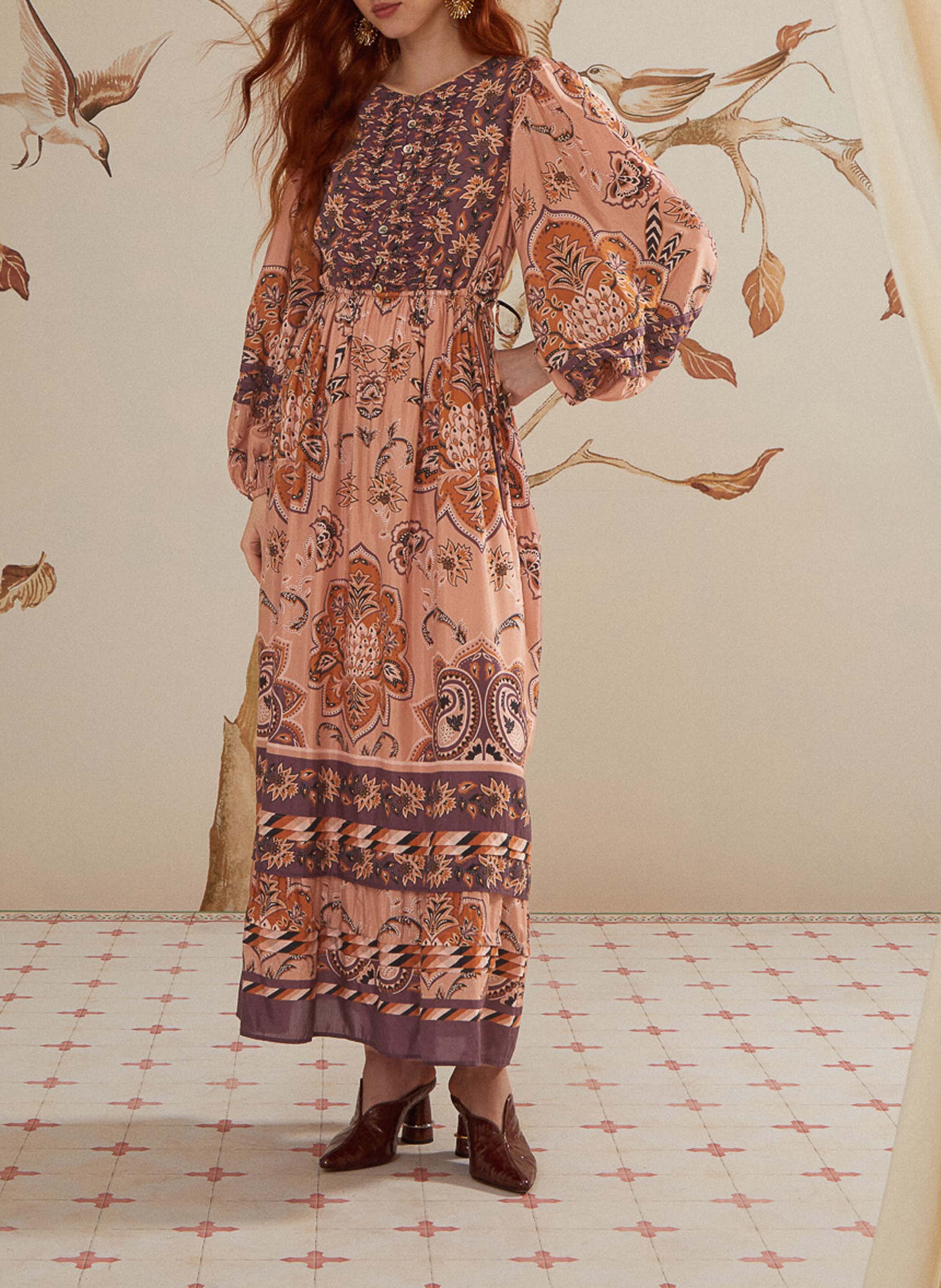 Robe longue en coton mélangé imprimée FARM RIO Multicolore