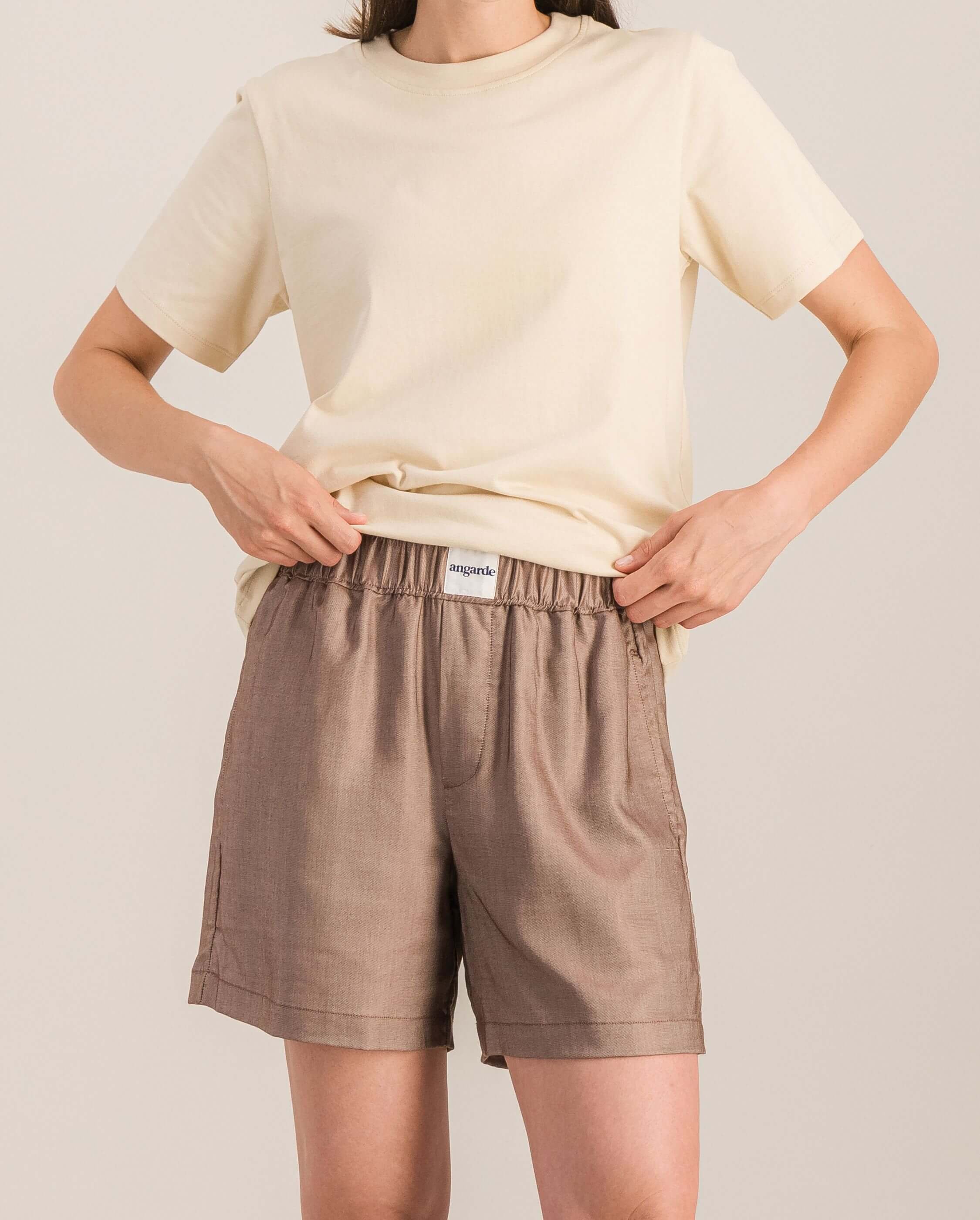 Short women's pajama, chocolate ANGARDE Brown