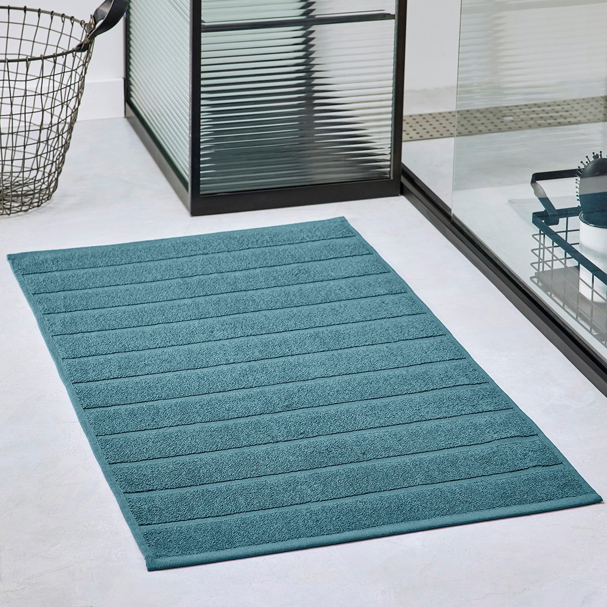 Solid color cotton bath mat TODAY LINGE DE MAISON Blue