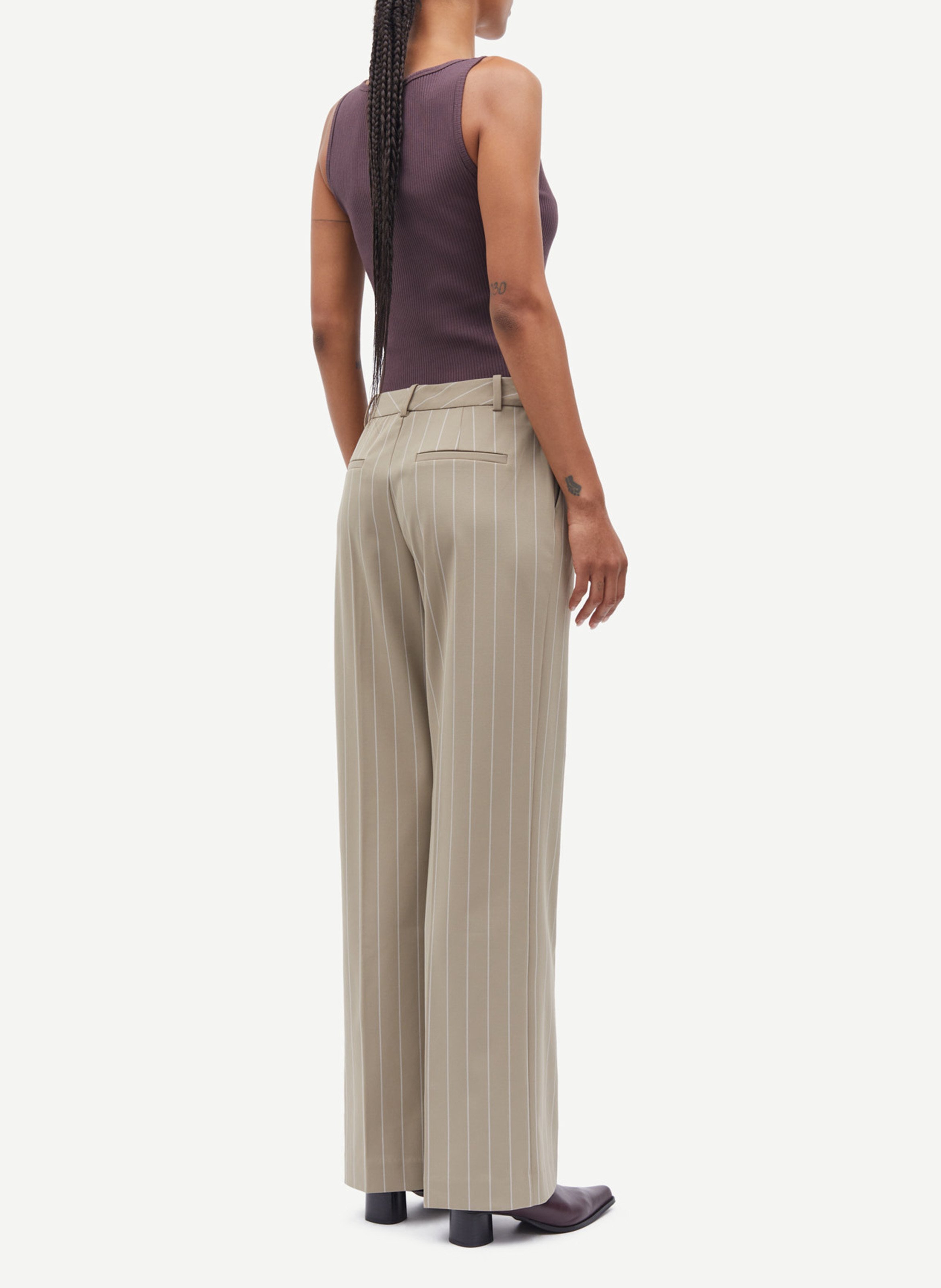 Gestreepte pantalon SAMSOE SAMSOE Beige