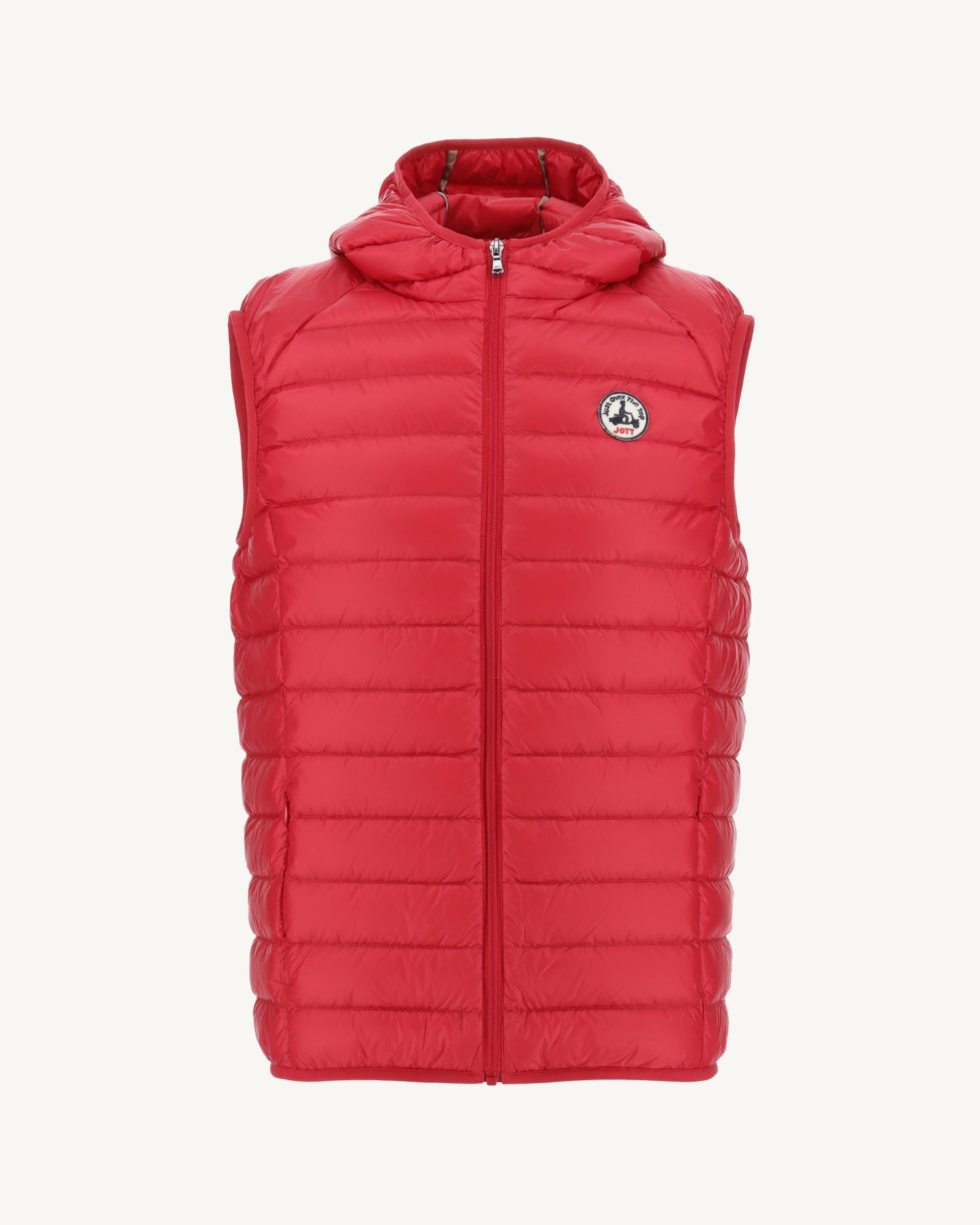 Sleeveless hooded puffer vest JOTT Red