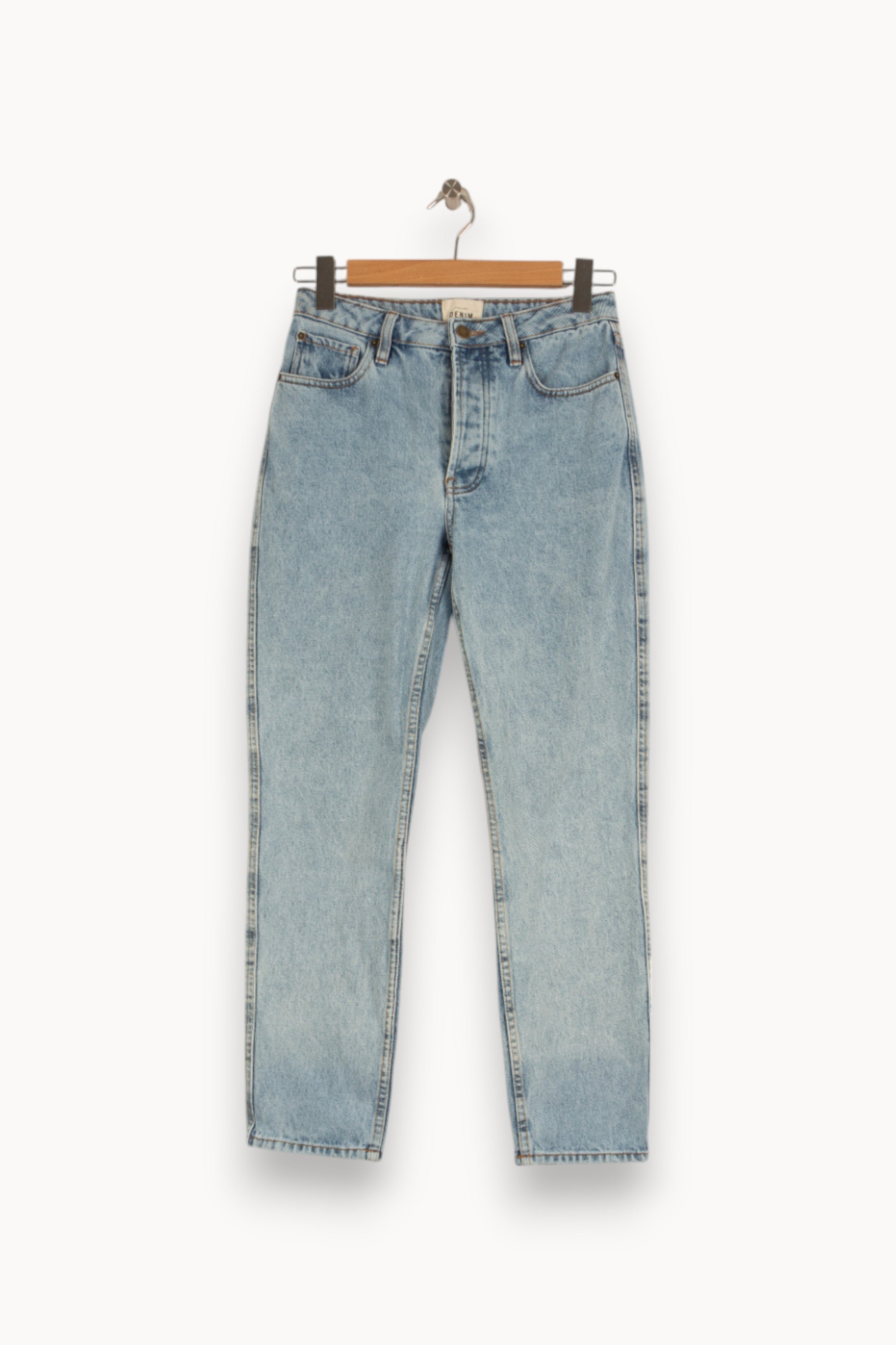 Cropped slim jeans with studs SEZANE - Seconde main Blue