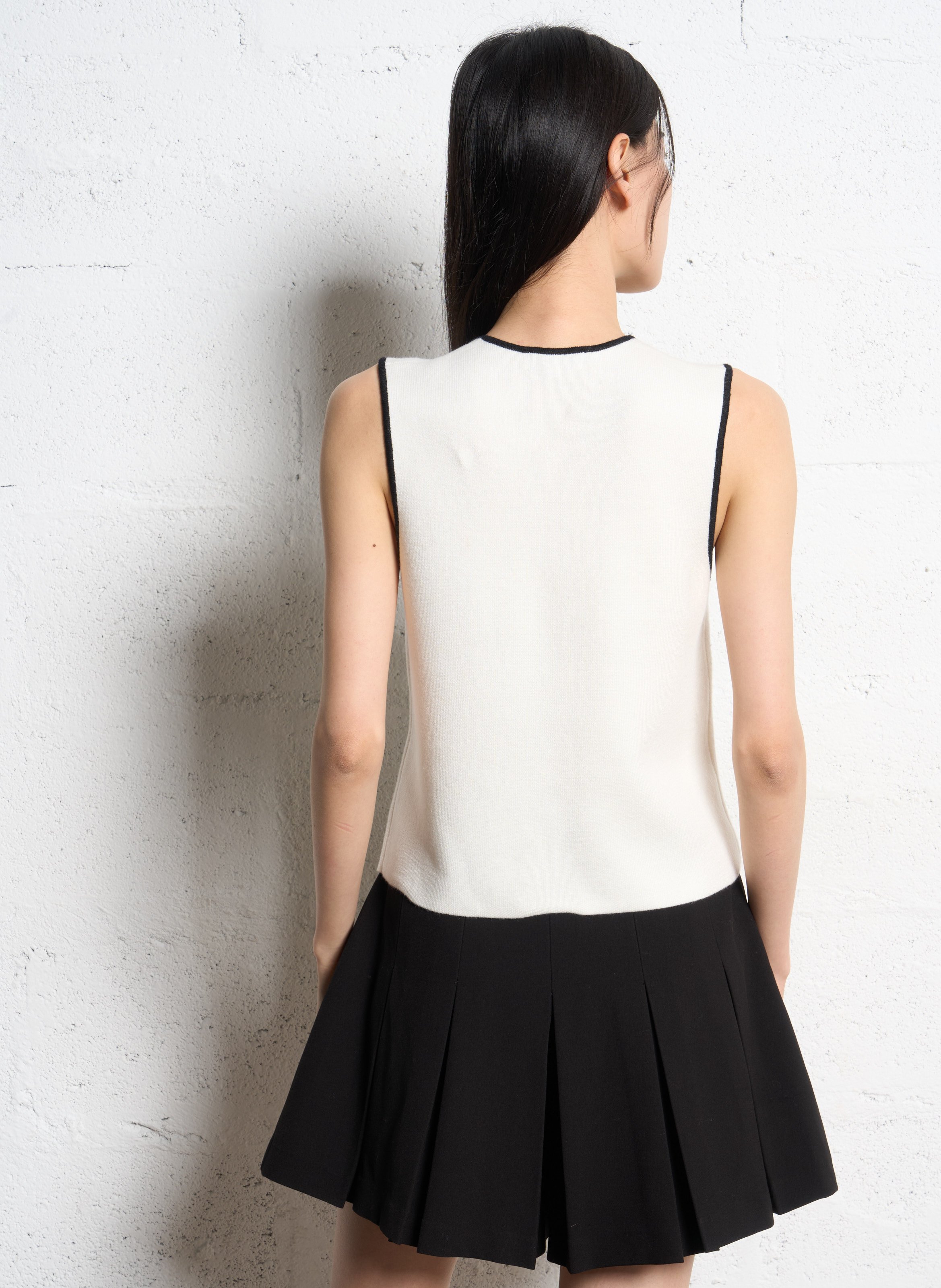 Gilet droit col V  SUNCOO Blanc