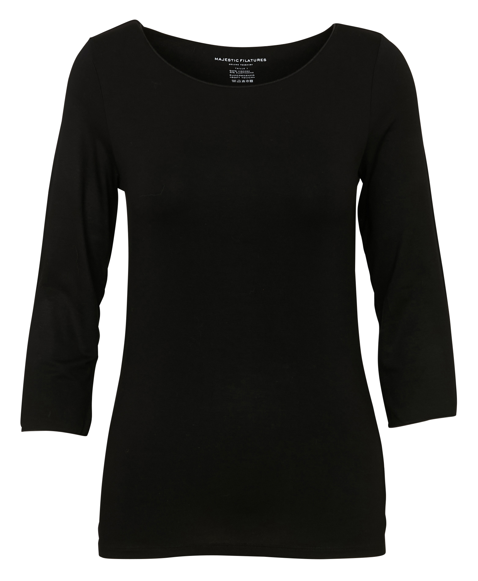 Boat-neck crepe sweater MAJESTIC FILATURES Black
