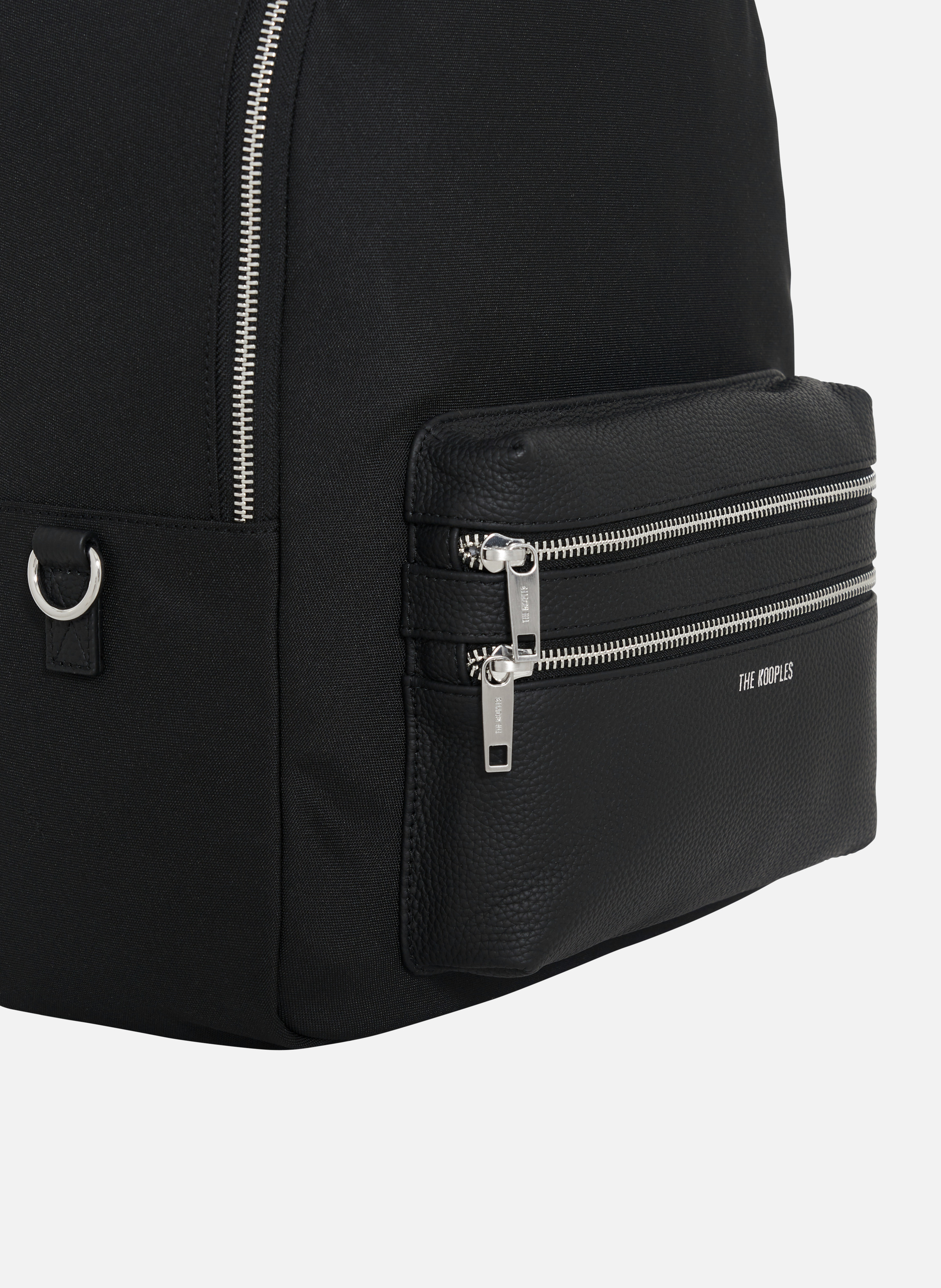 Canvas and grained leather backpack THE KOOPLES Black