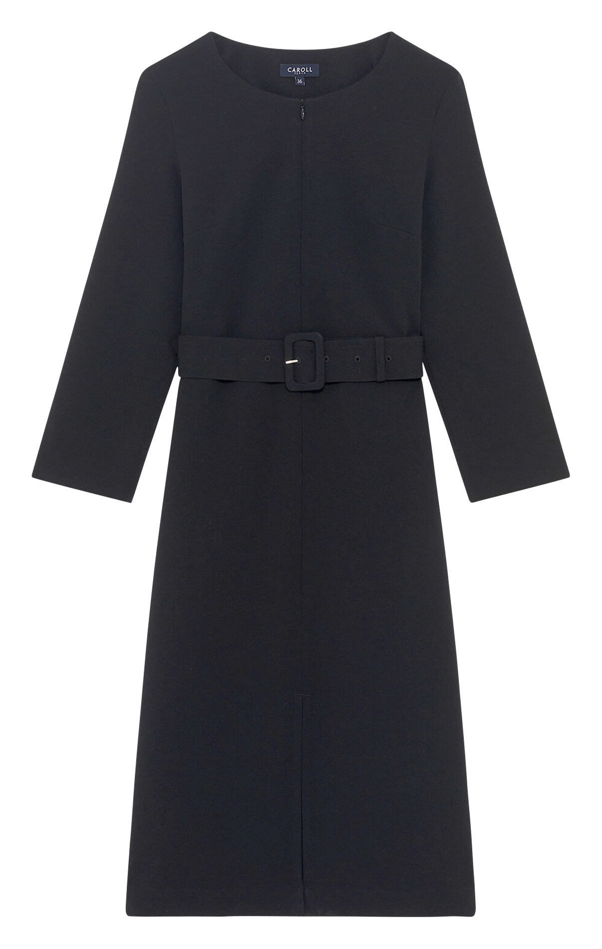 Robe midi col rond CAROLL Noir