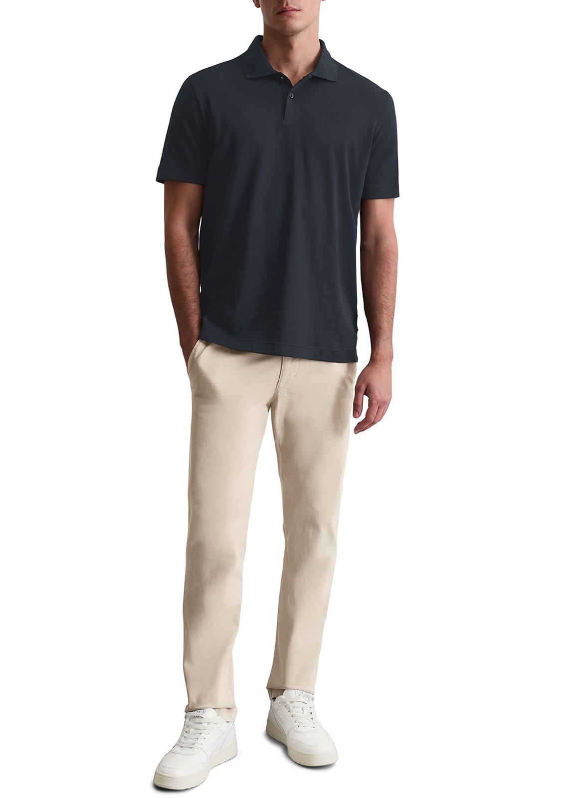 Top col polo en coton MARC O'POLO Bleu