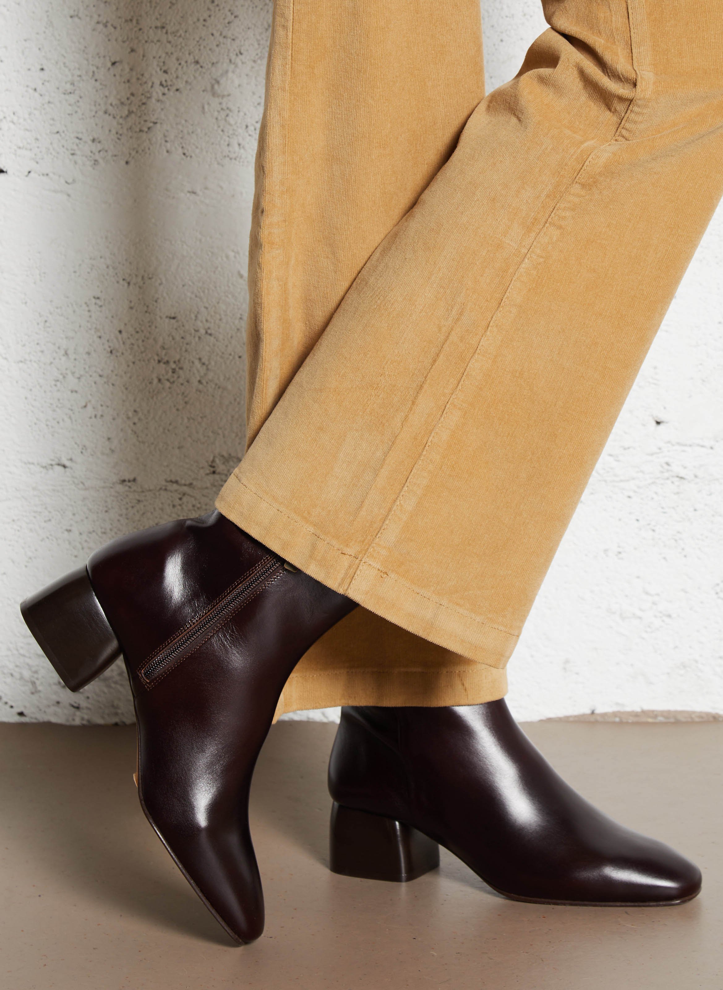 Bottines à talons en cuir BOBBIES Marron