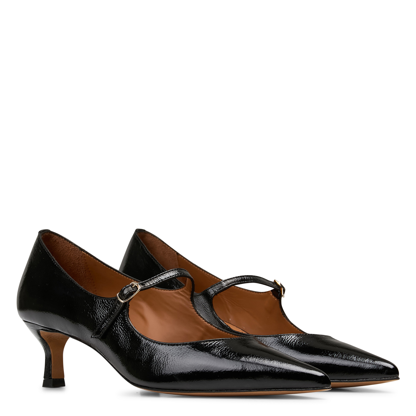 Escarpins à petits talons en cuir RIVECOUR Noir