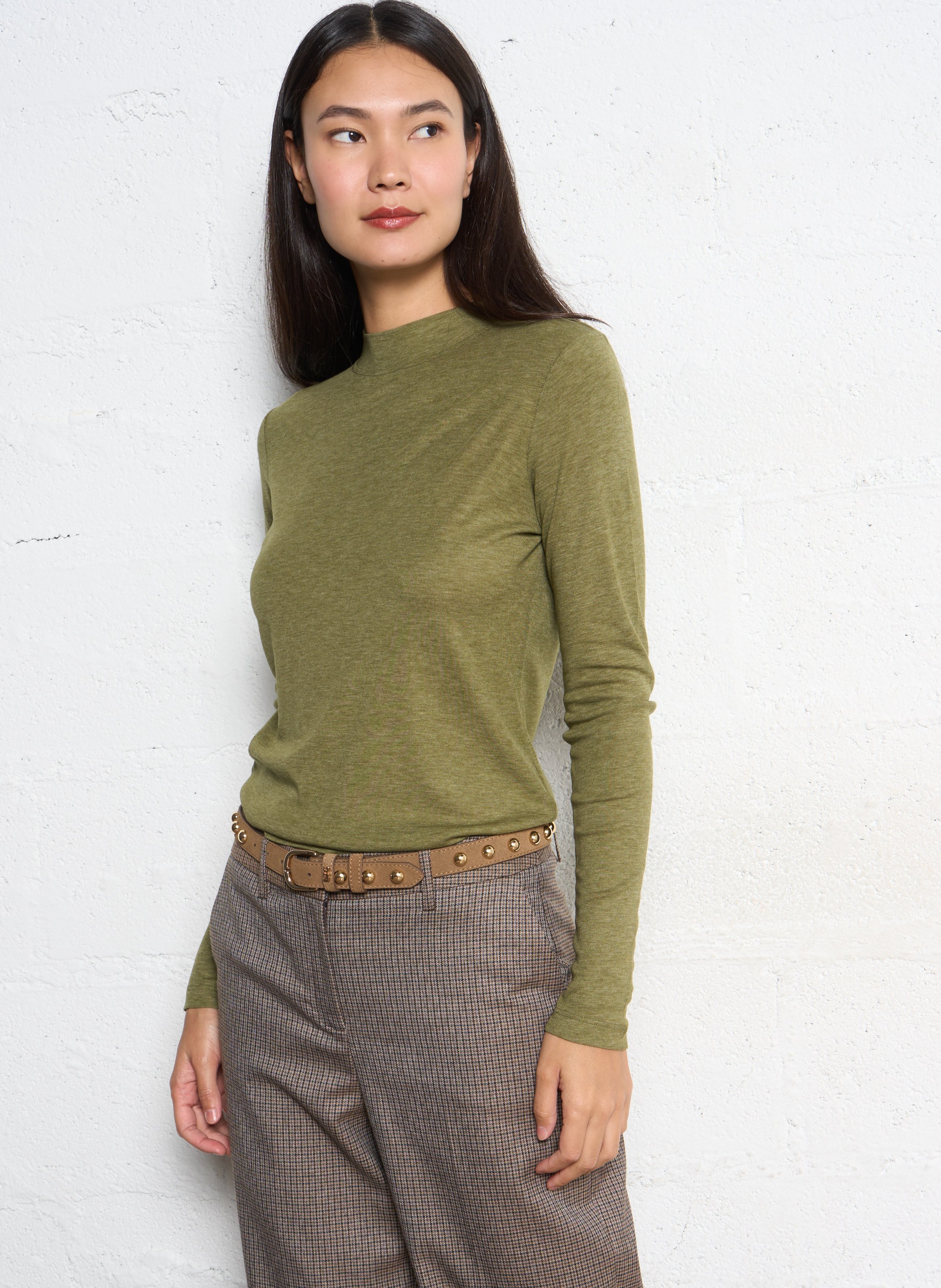 Flowy long-sleeve high-neck t-shirt MAISON 123