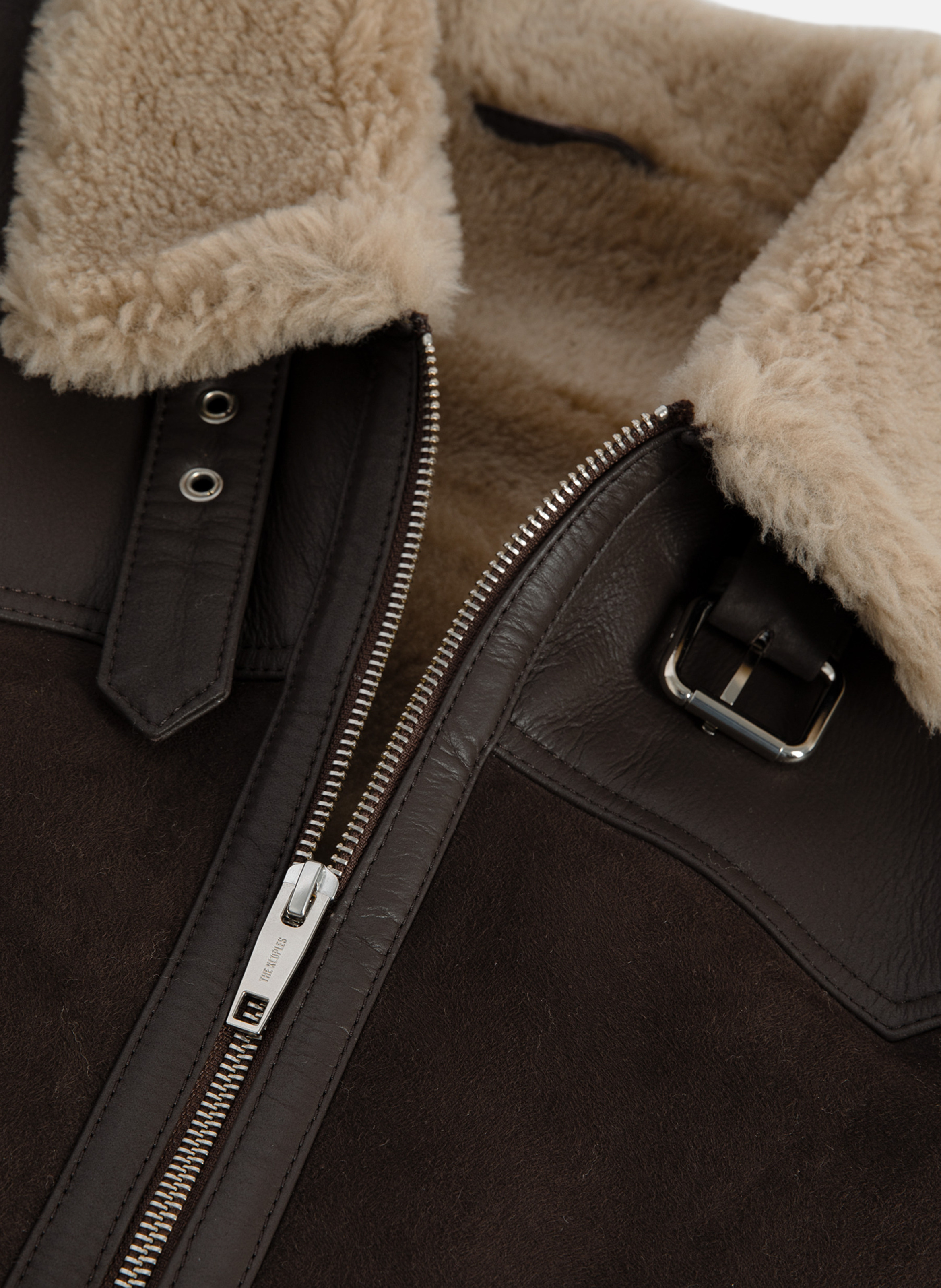 Short sheepskin coat with sherpa collar THE KOOPLES Brown