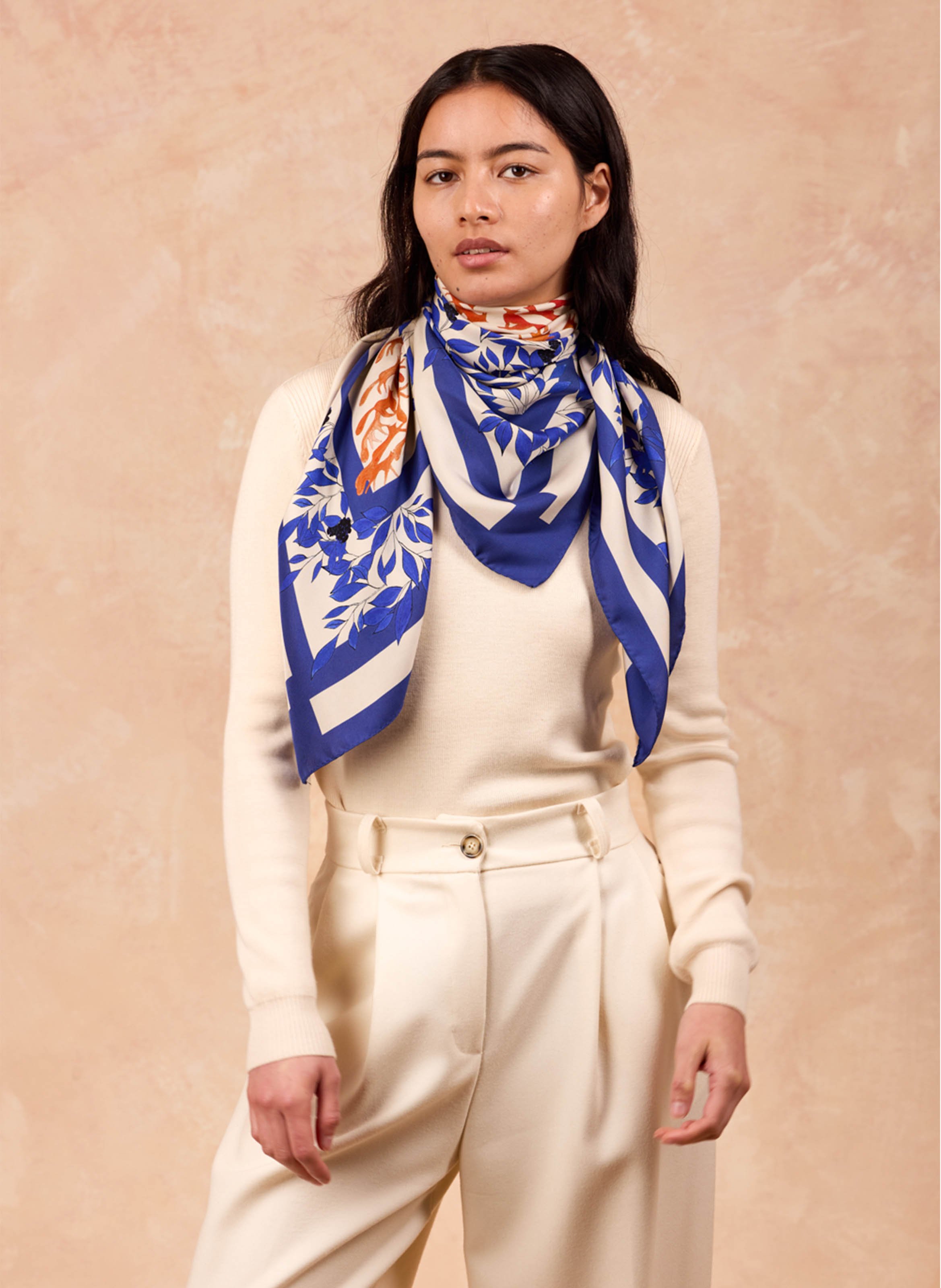 Floaty silk scarf PETITJEAN PARIS Blue