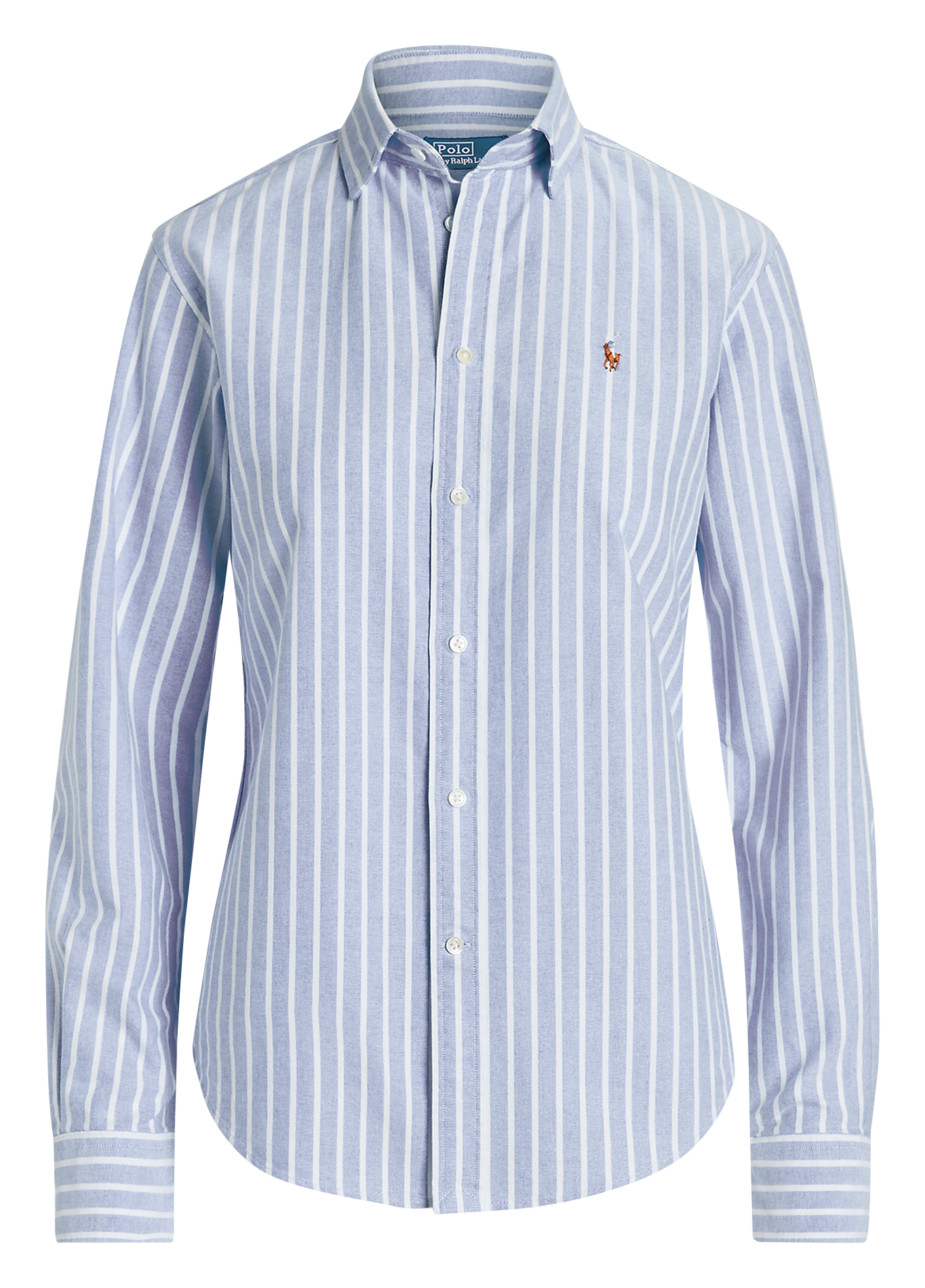 Chemise col classique rayée en coton POLO RALPH LAUREN Bleu