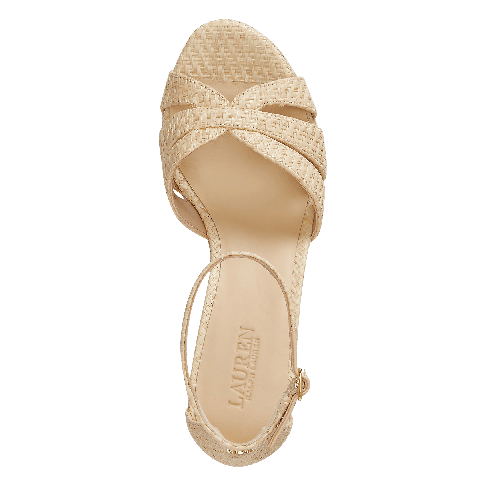 Wedge sandals in raffia and leather LAUREN RALPH LAUREN Beige