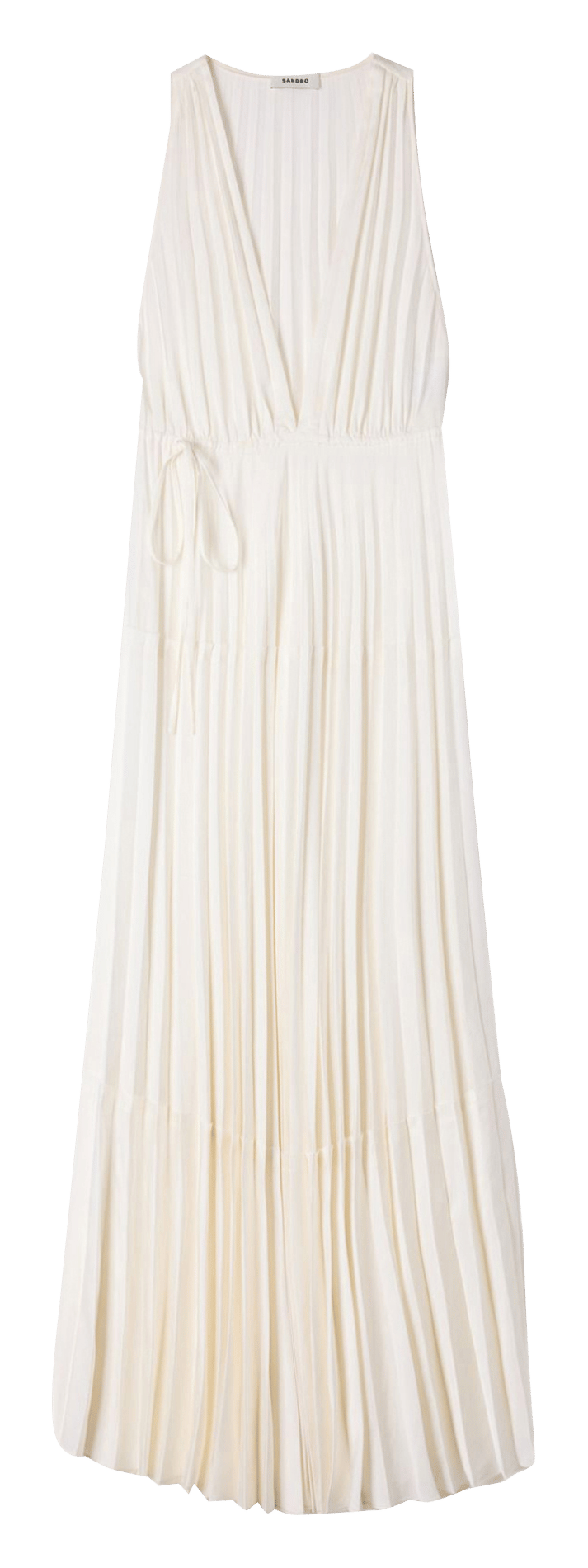 Robe longue décolleté V SANDRO Beige