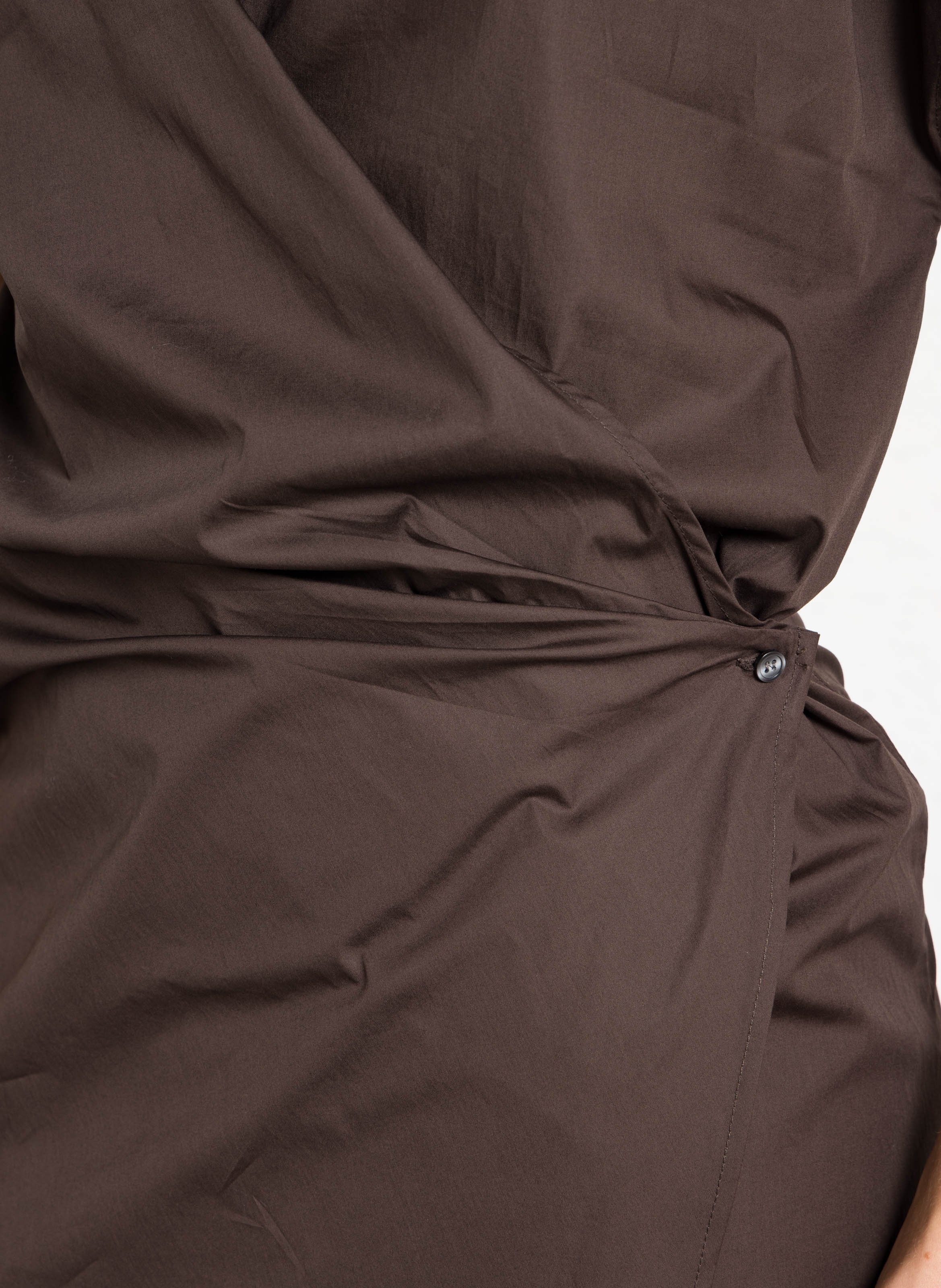 Einfarbiges langes Wickelkleid SOEUR Braun