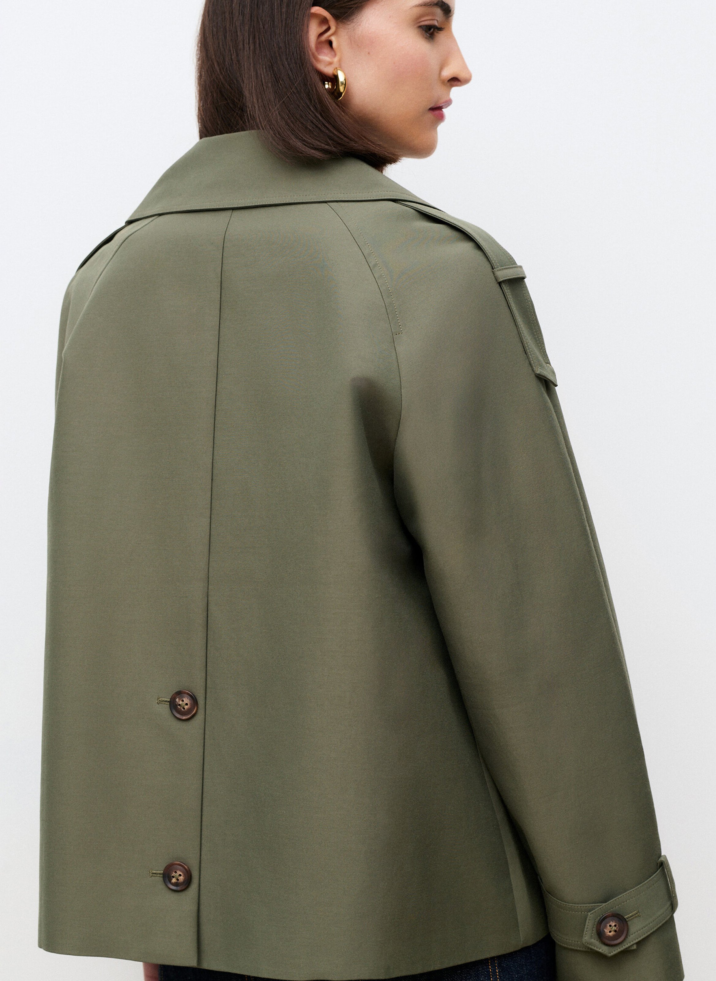 Trenchcoat met reverskraag CAROLL Groen