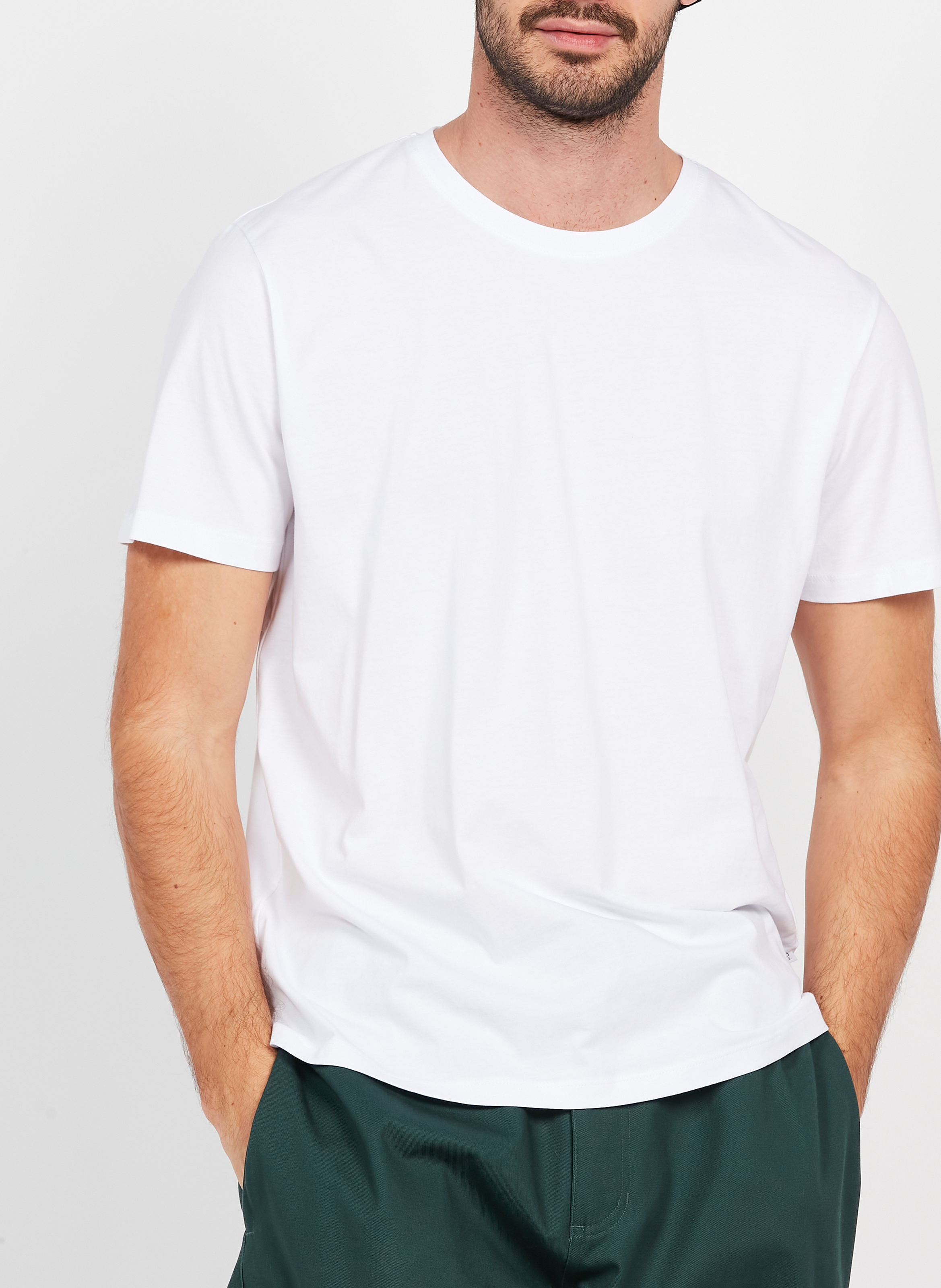 Gerade geschnittenes Rundhals-T-Shirt aus Baumwolle SELECTED