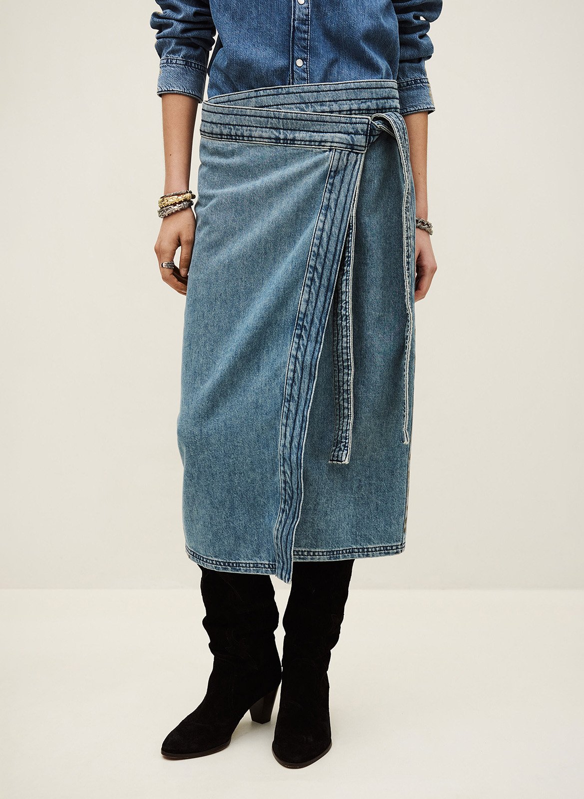 Jupe longue en coton BA&SH