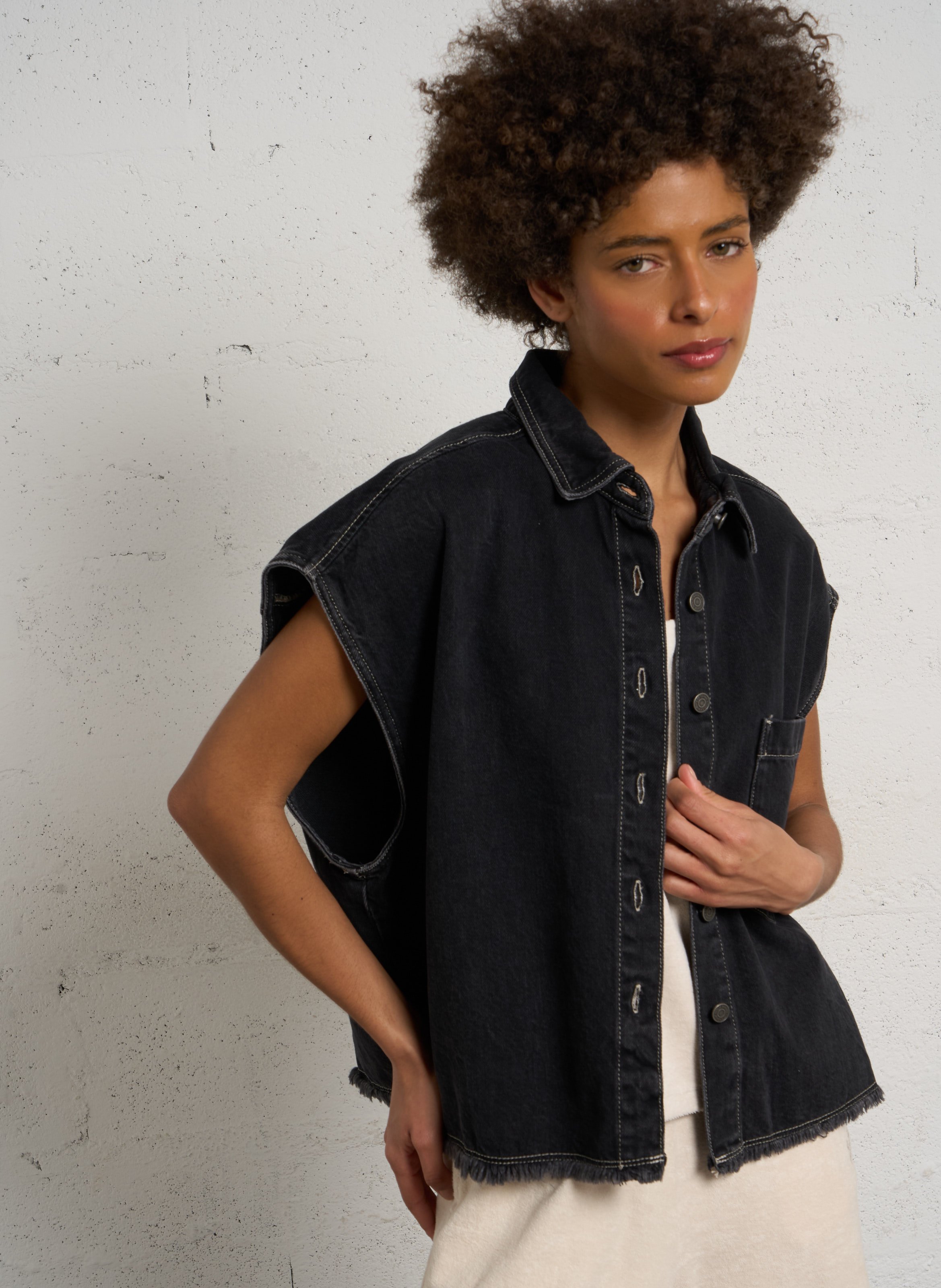 Chemise en jean AMERICAN VINTAGE Noir