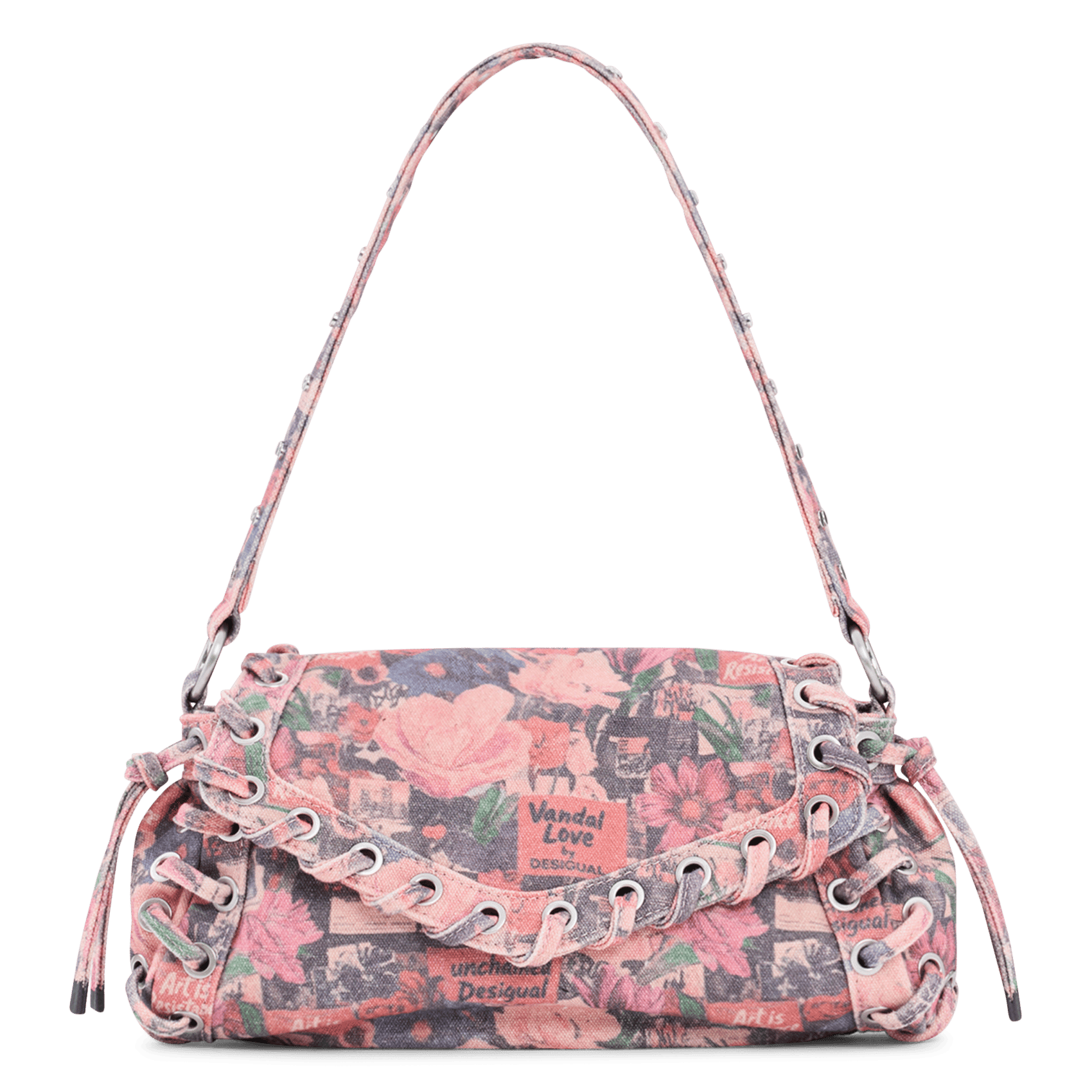 Sac porté épaule imprimé en coton DESIGUAL Multicolore