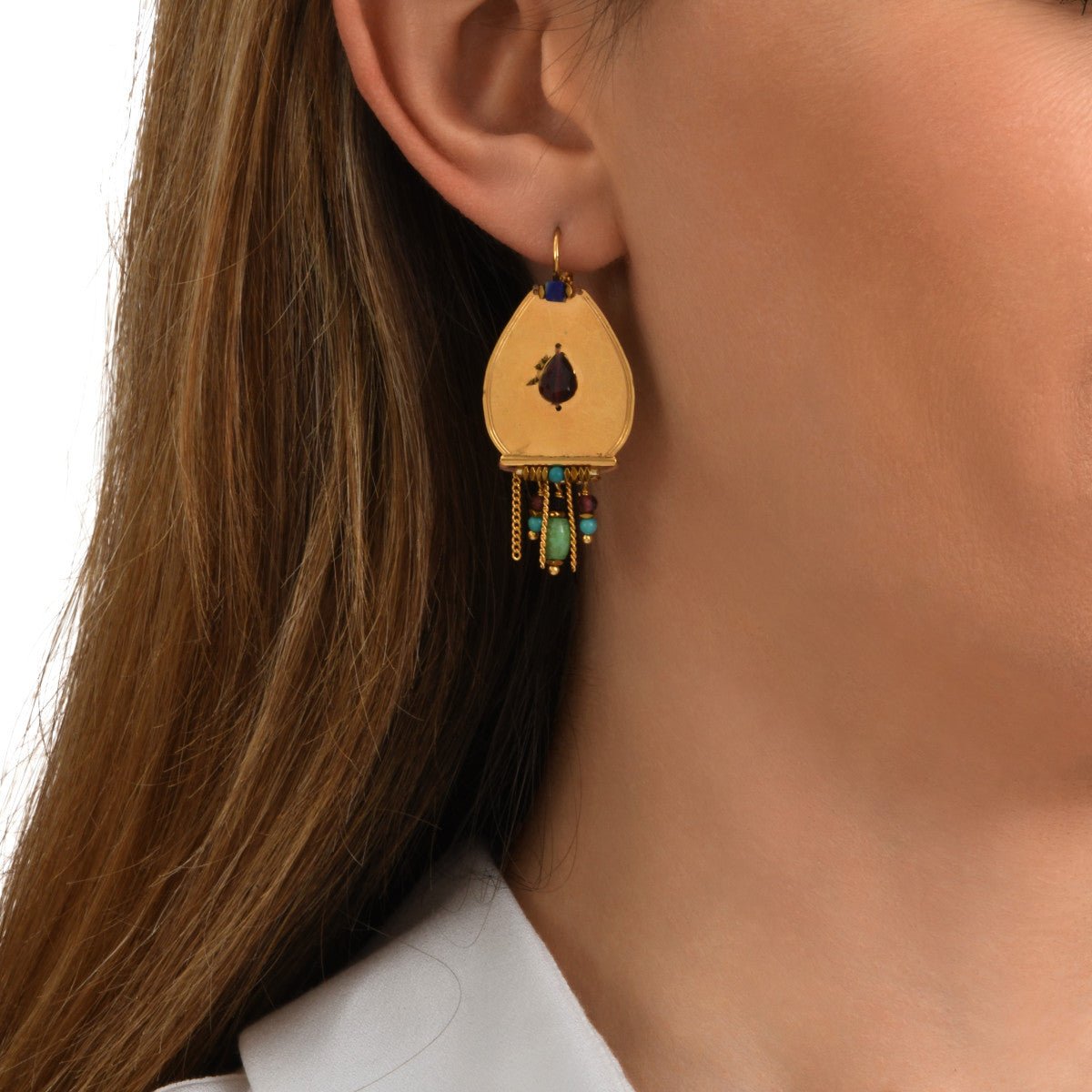Earrings in fine gold plating SATELLITE PARIS Multicolored
