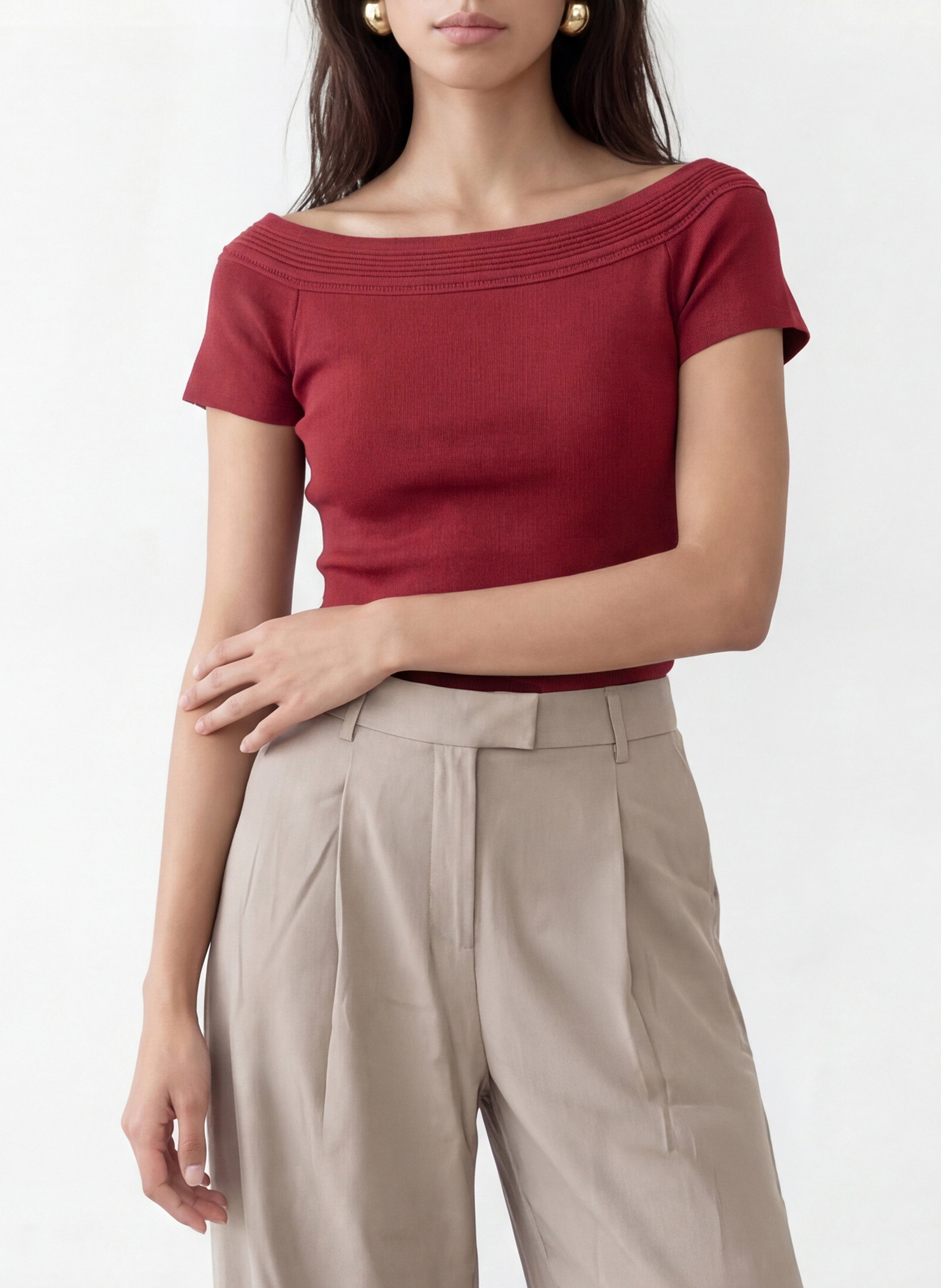 Oberteil mit Bootsausschnitt, tailliert KOOKAI Orange