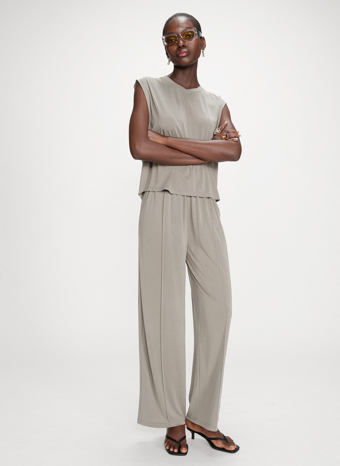 Top sans manches large uni GRACE ET MILA Vert