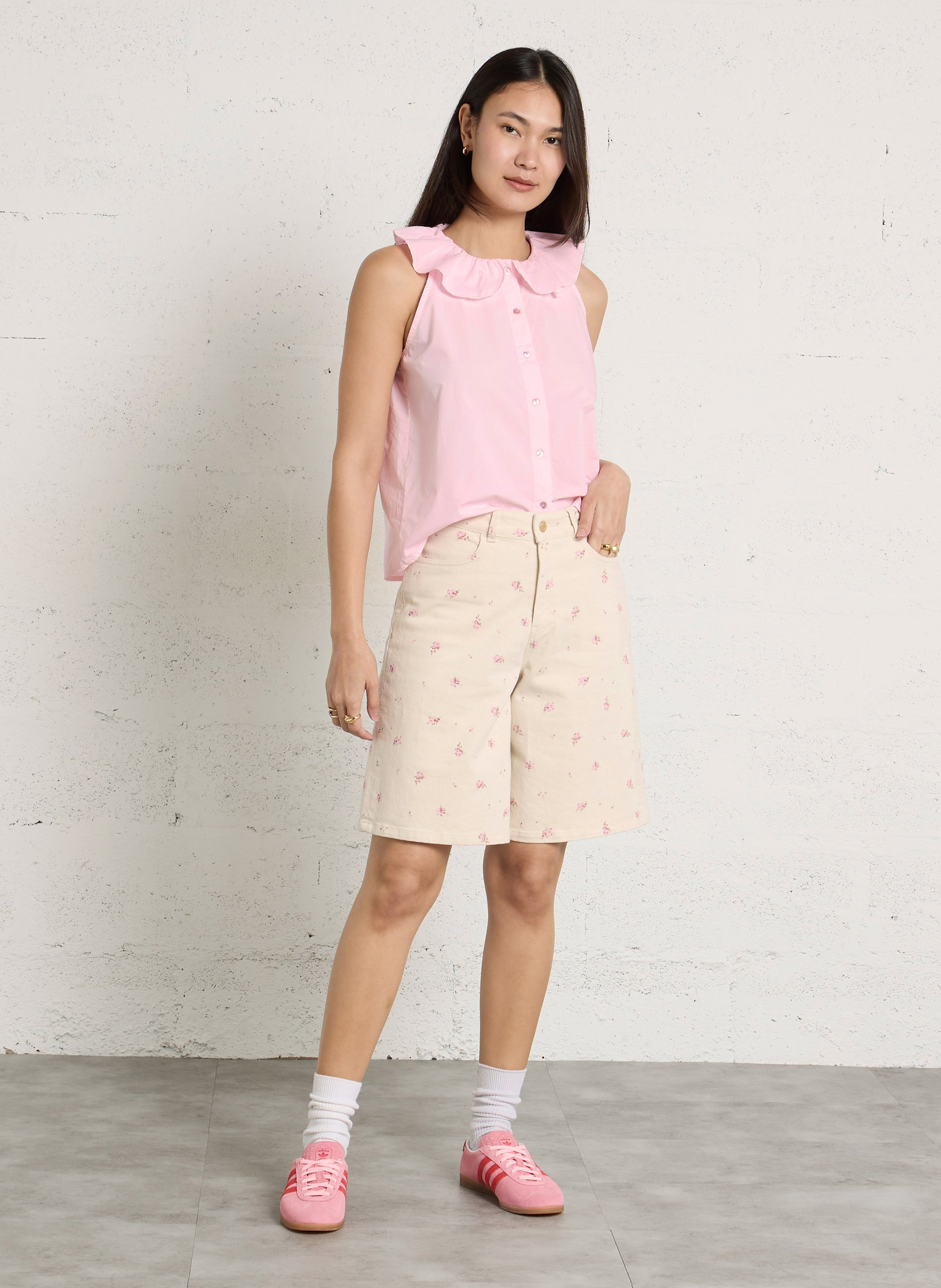 Baumwoll-Bermudas DES PETITS HAUTS Weiss