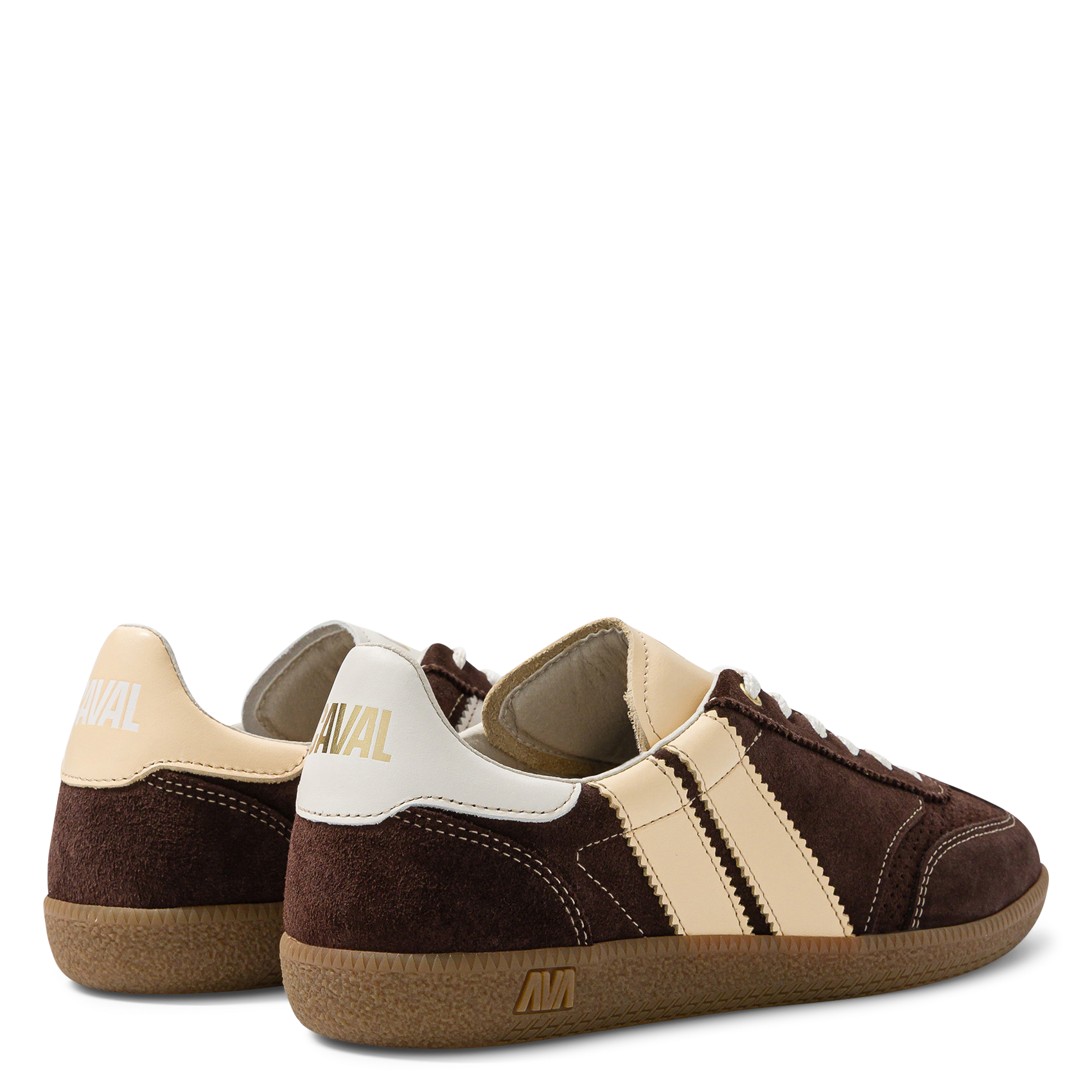 Baskets basses en cuir velours CAVAL Marron
