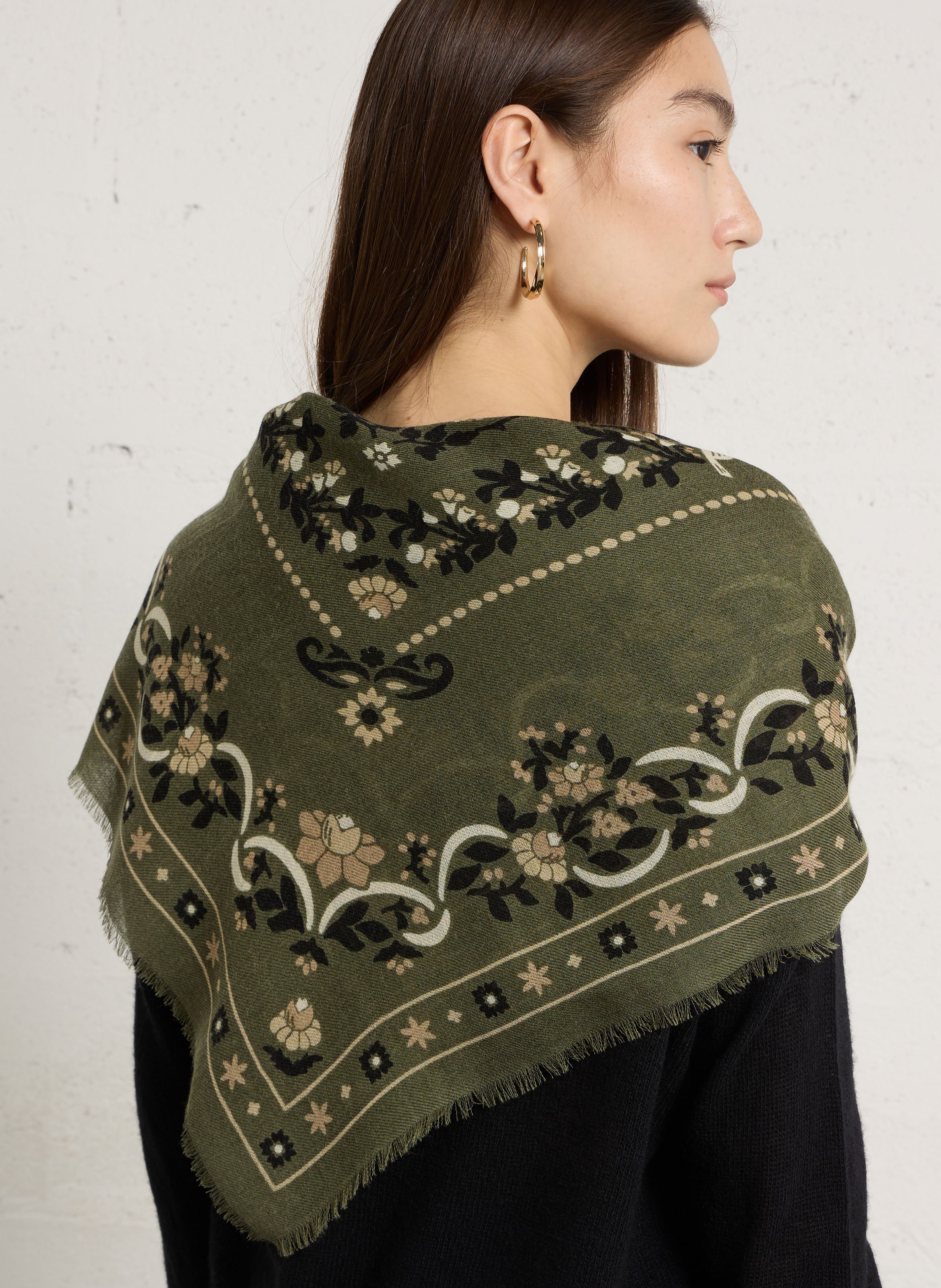 Bedruckter Foulard aus Wolle und Seide MAISON LECOMTE FLAMENT