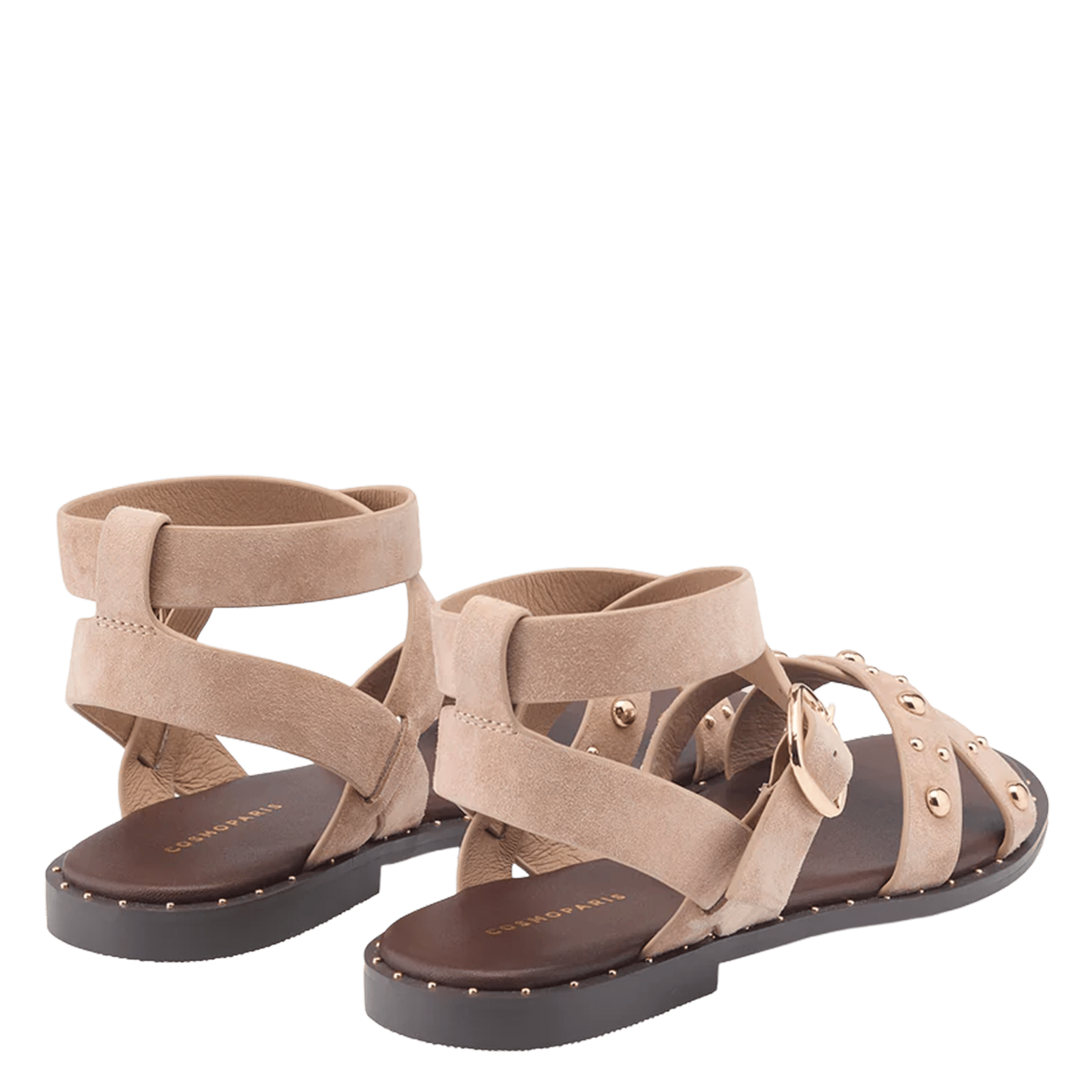 Sandales plates léopard COSMOPARIS Beige