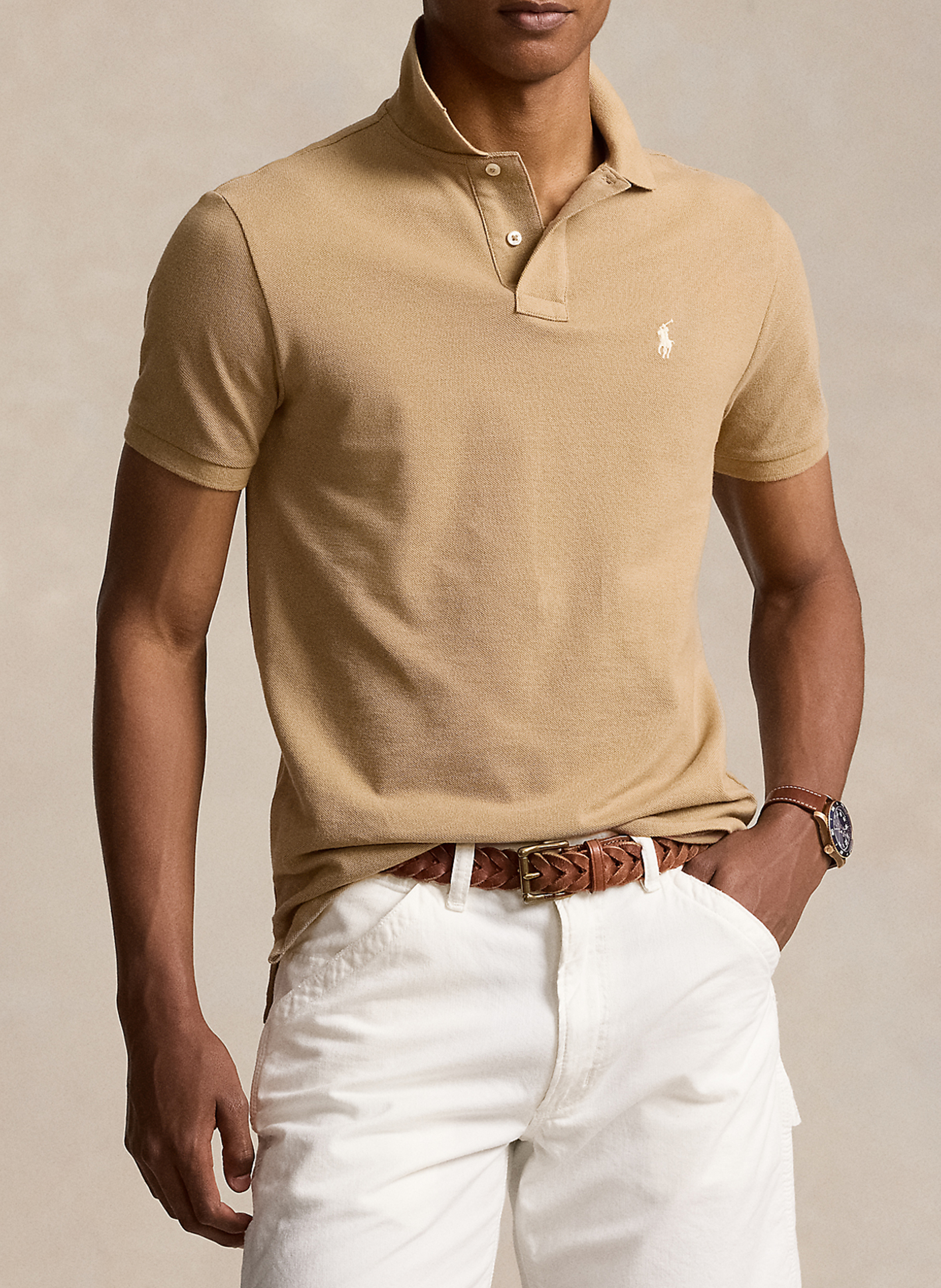 Poloshirt aus Baumwolle, Slim Fit POLO RALPH LAUREN Beige