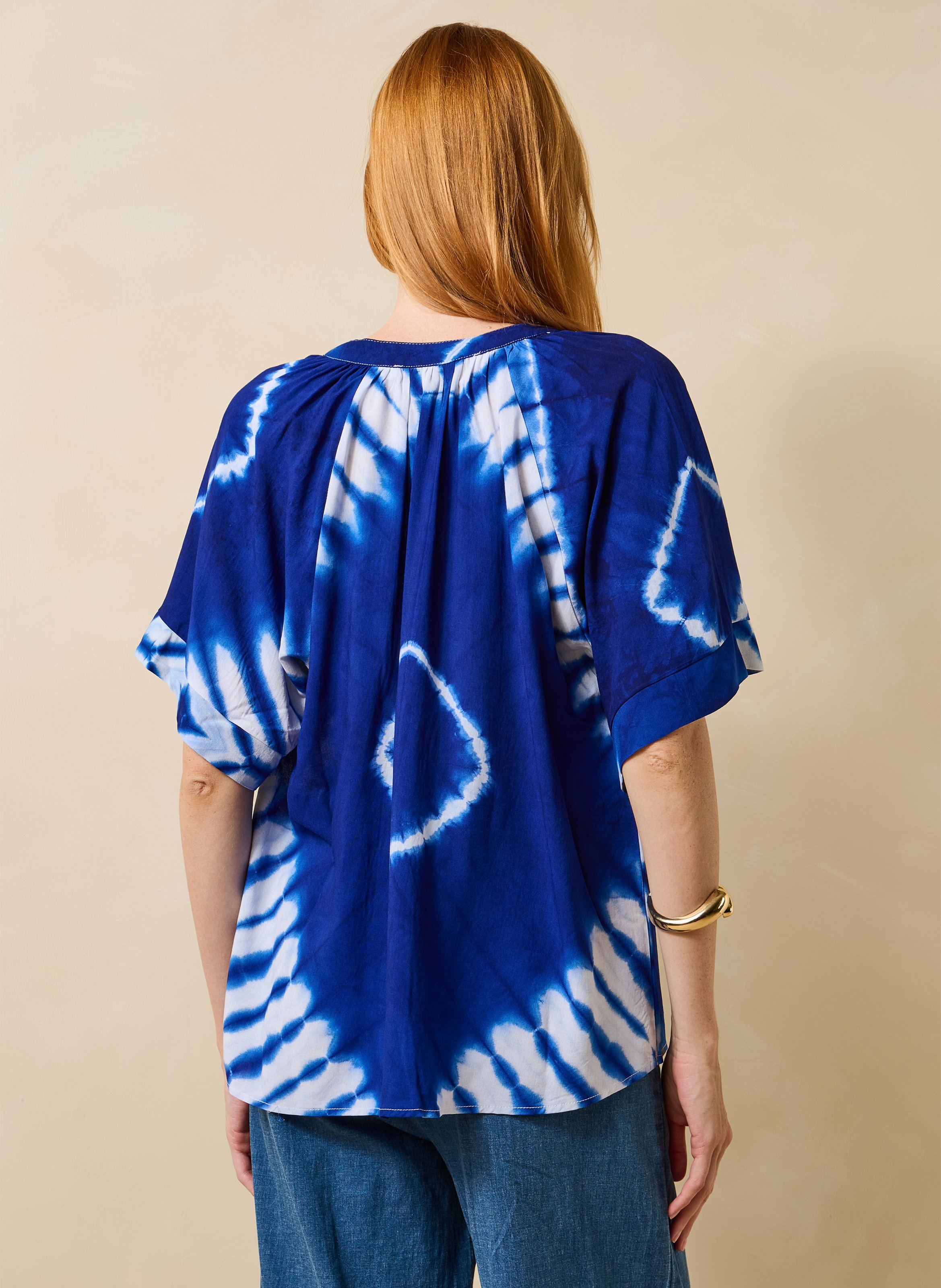 Tie-dye printed top LA FEE MARABOUTEE Blue