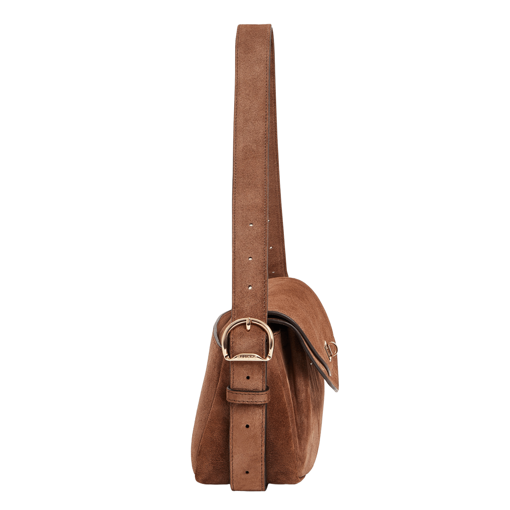 Suede shoulder bag SANDRO Brown
