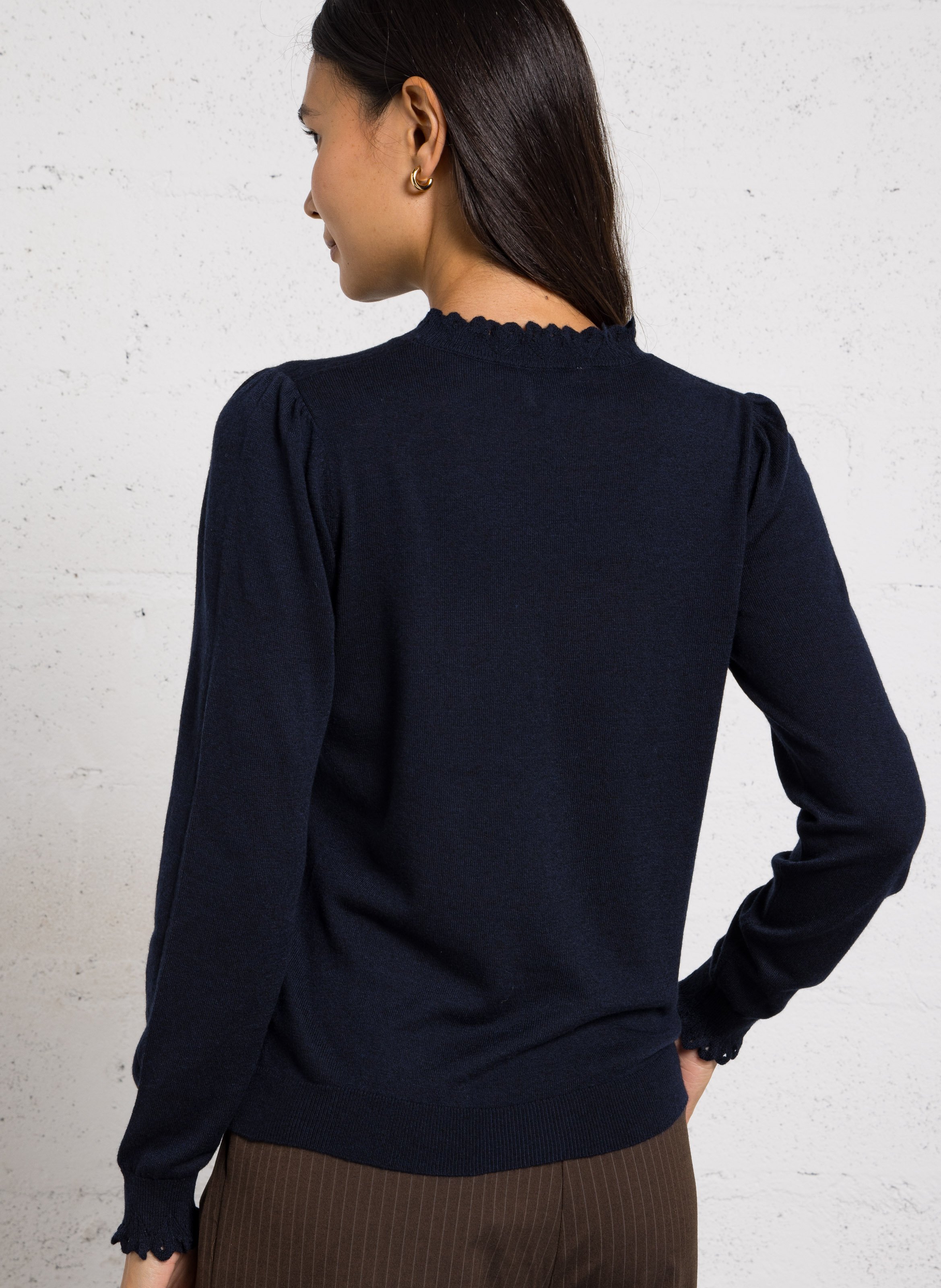 Jurk met rechte snit en ruches LA PETITE ETOILE Blauw