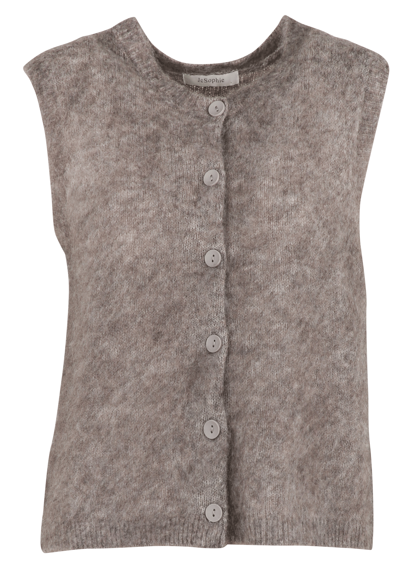 Round-neck wool-blend cardigan JC SOPHIE Beige