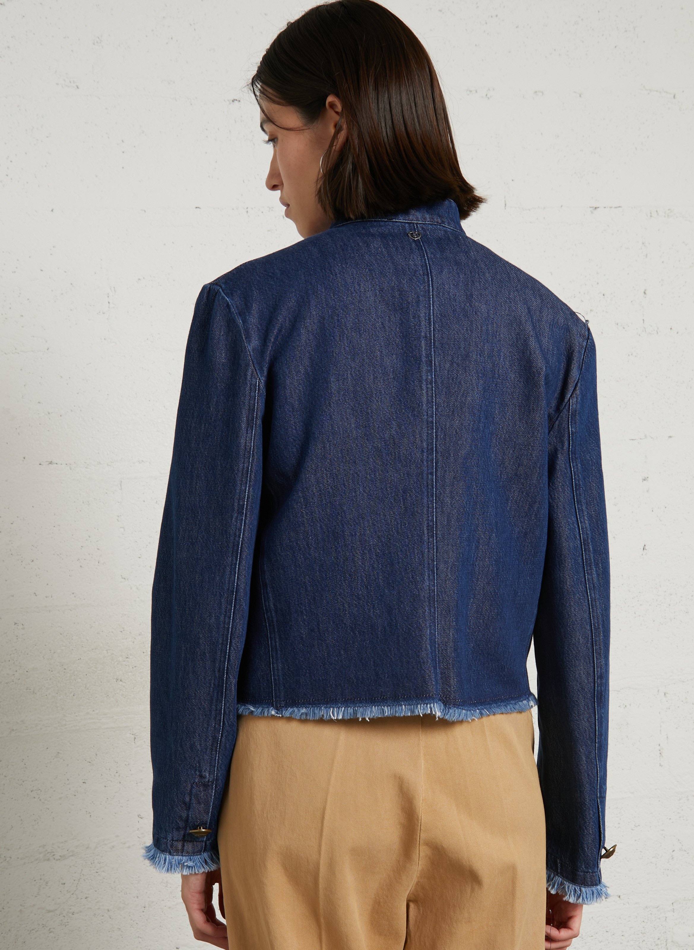 Straight denim jacket in blended cotton PLEASE Blue
