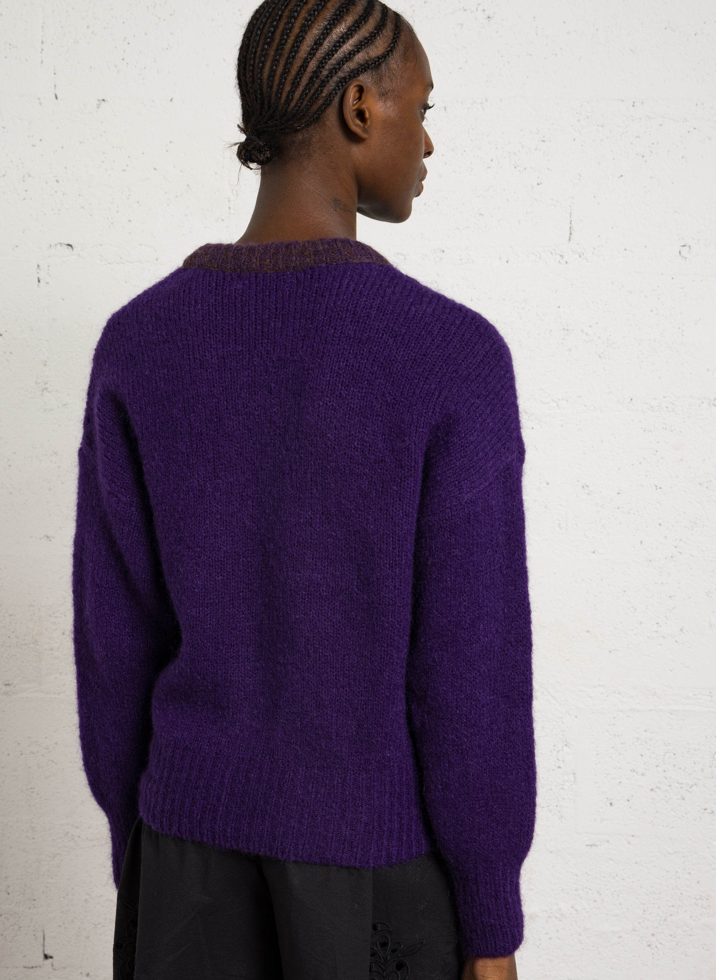 Gebreide trui met ronde hals MAISON ANJE Violet