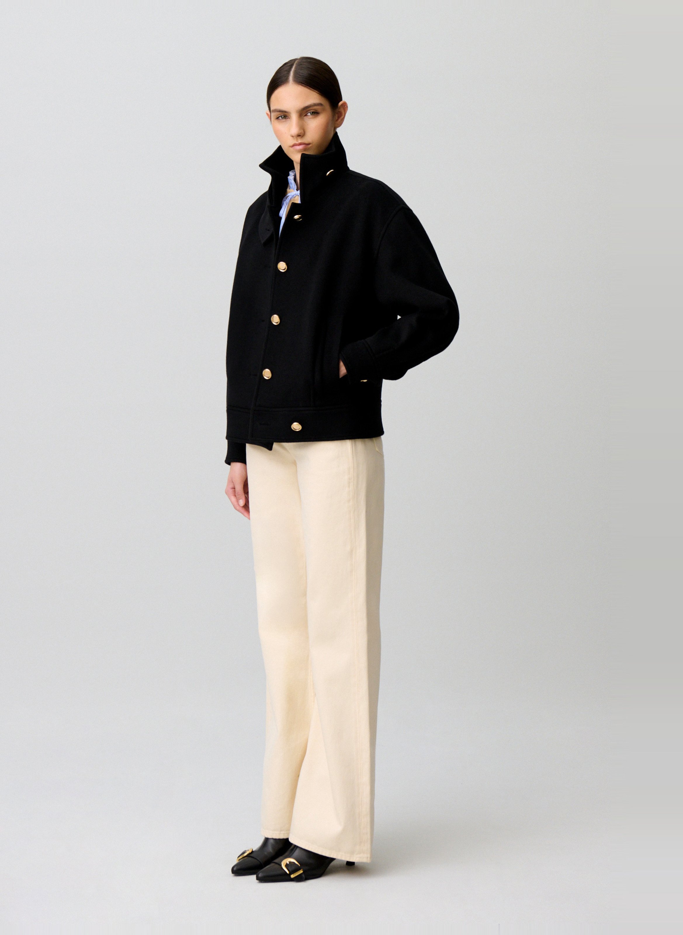 Gerade geschnittene Jacke aus Wollmix CLAUDIE PIERLOT Schwarz